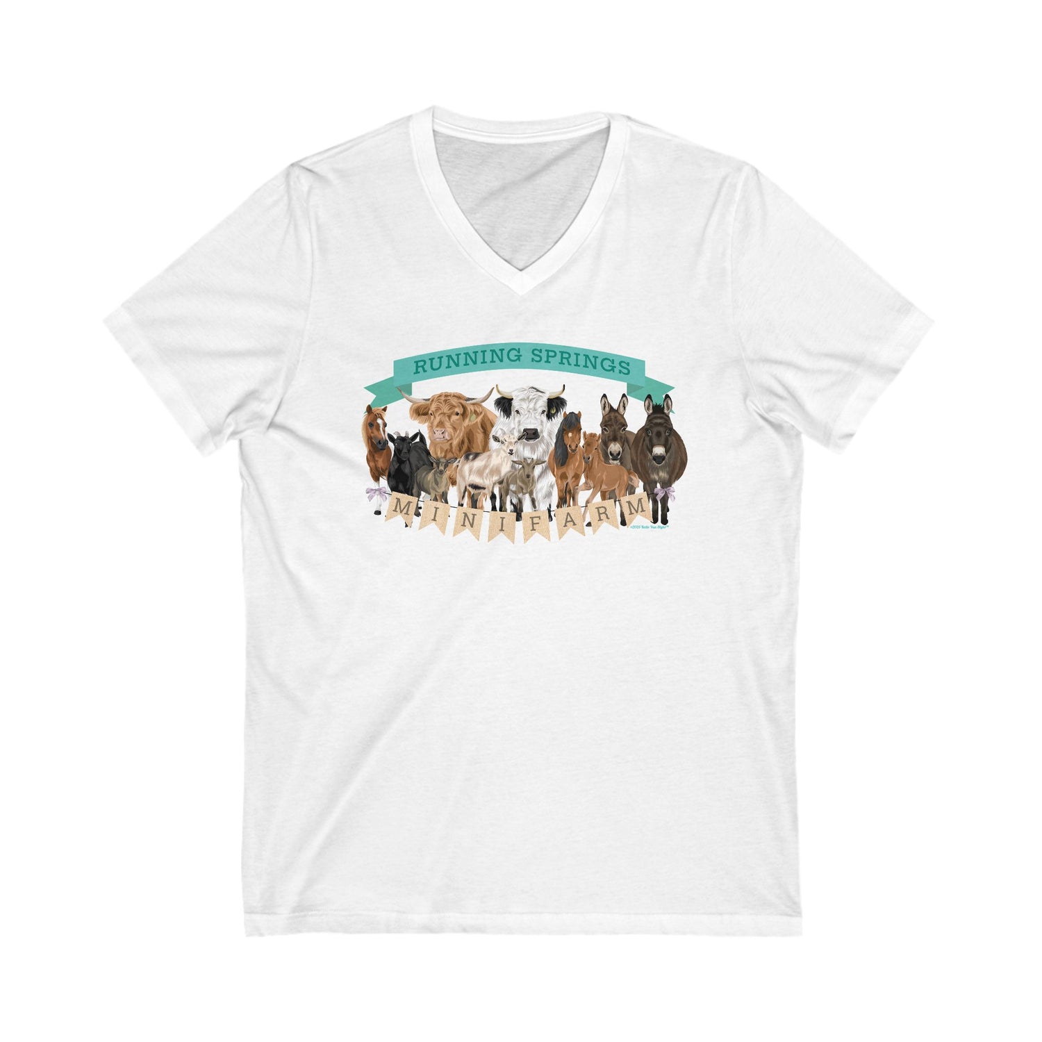 2025 Mini Farm V-Neck T-Shirt by Katie Van Slyke™ White