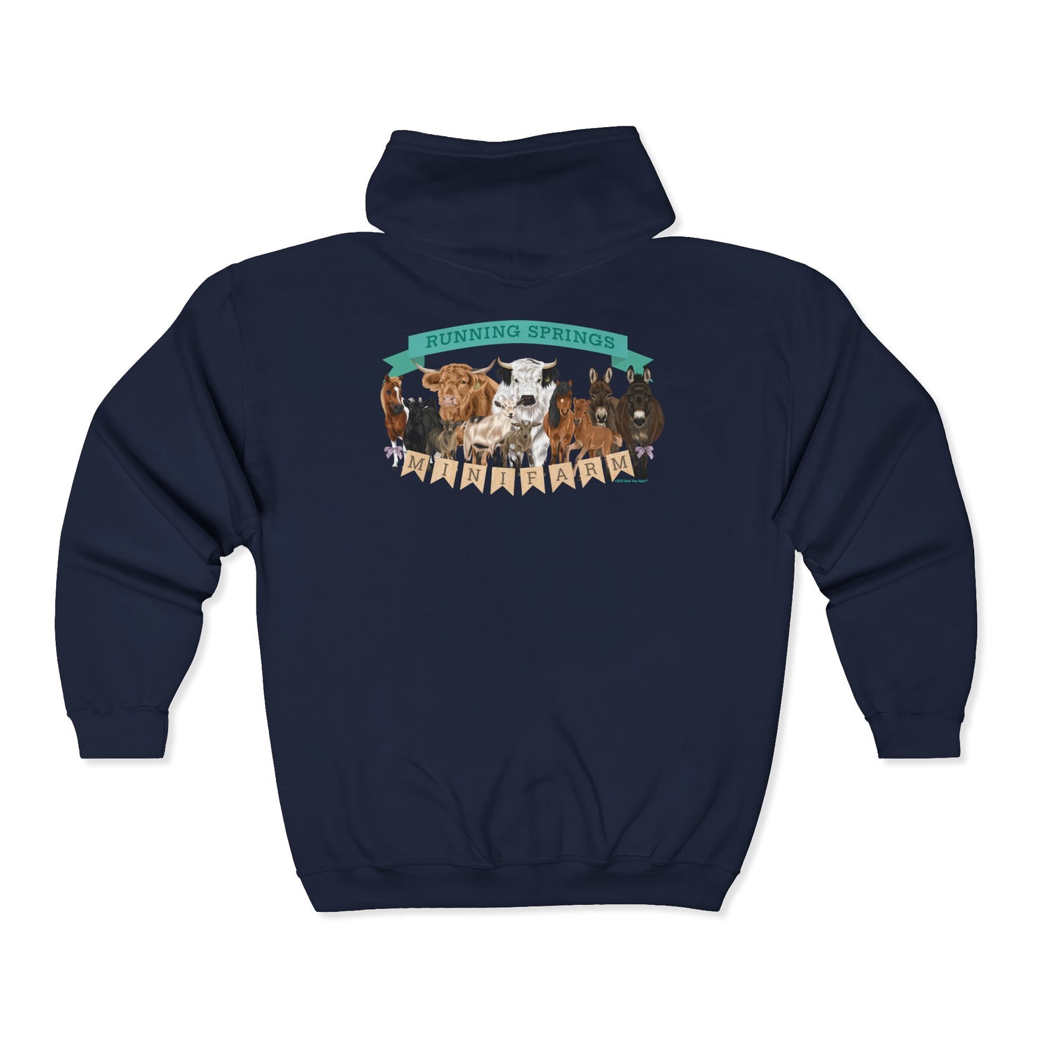 2025 Mini Farm Zip-Up Hoodie by Katie Van Slyke™ Navy Back