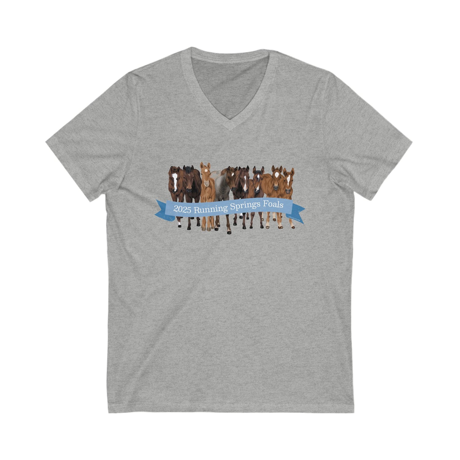 2025 Running Springs Foals V-Neck T-Shirt by Katie Van Slyke™ Sport Grey