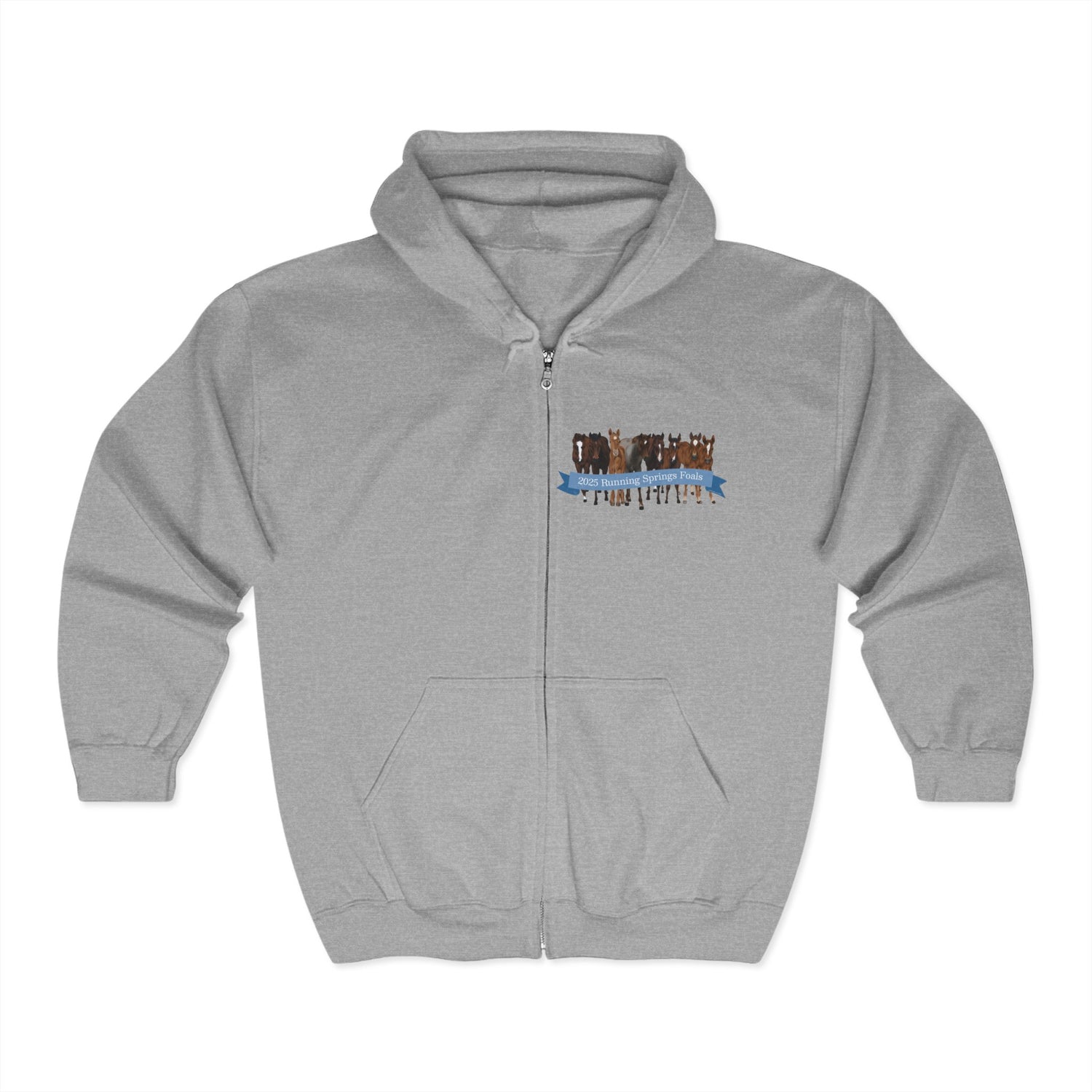 2025 Running Springs Foals Zip-Up Hoodie by Katie Van Slyke™ Sport Grey