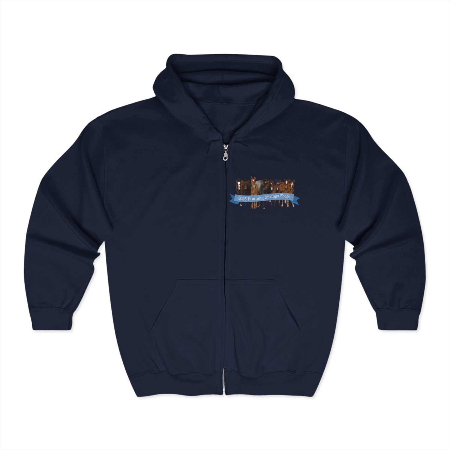 2025 Running Springs Foals Zip-Up Hoodie by Katie Van Slyke™ Navy