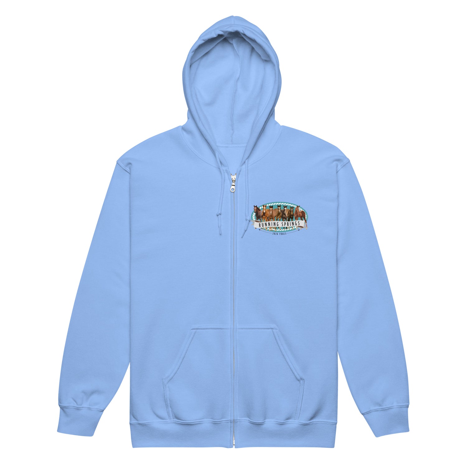 2026 Foals Lineup Zip-Up Hoodie by Katie Van Slyke - Carolina Blue