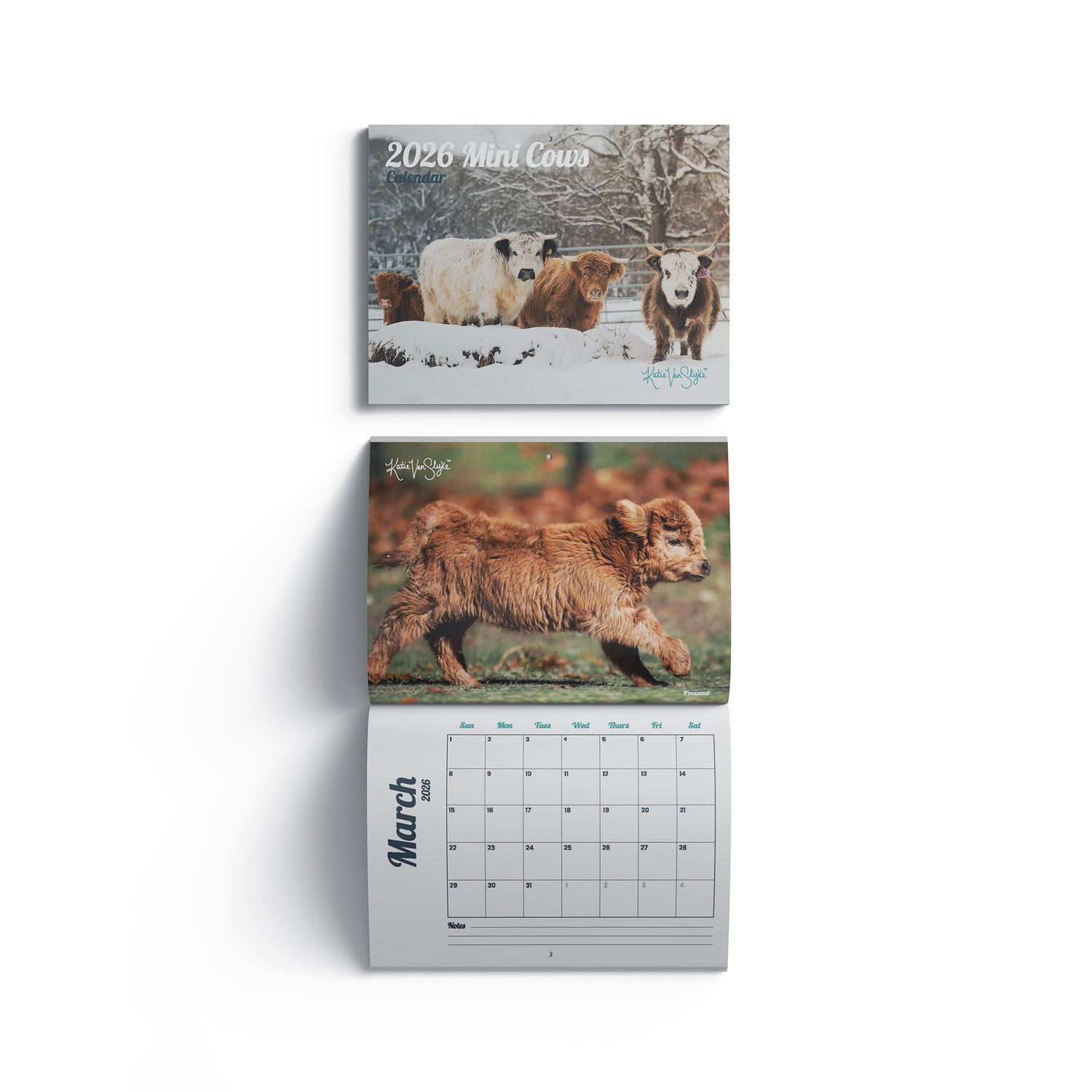 2026 Mini Cow Calendar by Katie Van Slyke™