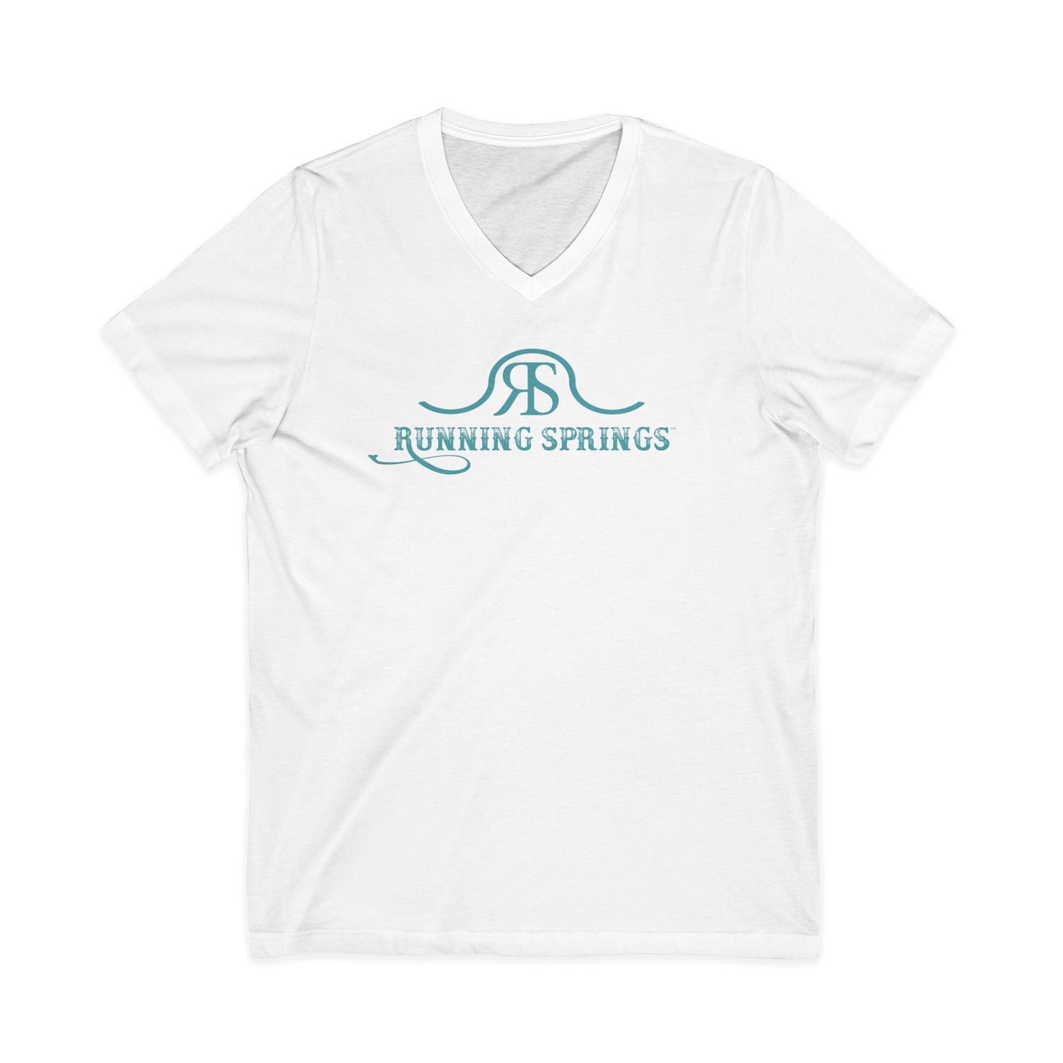 2026 Running Springs V-Neck T-Shirt by Katie Van Slyke® White