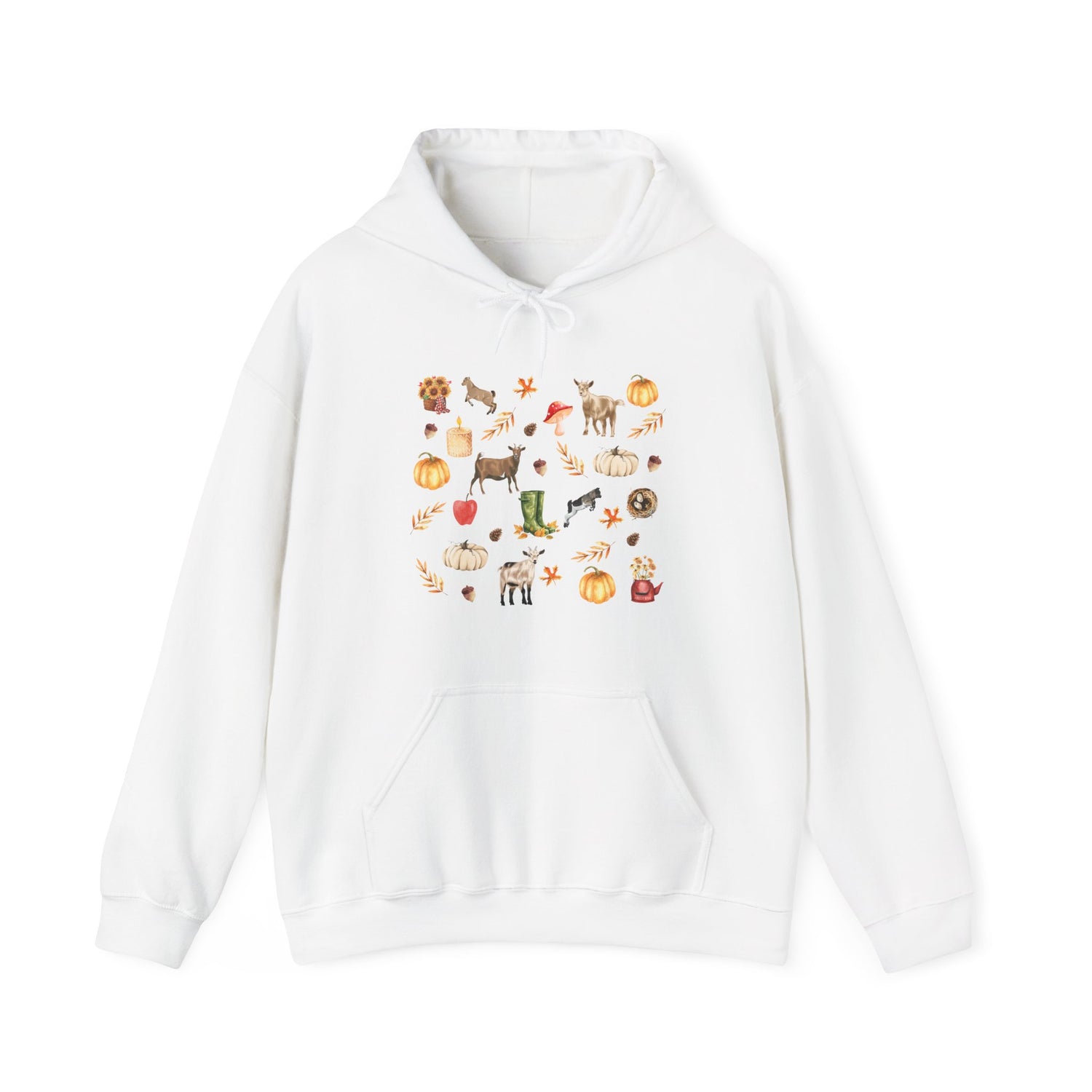 Autumn Goaties Hoodie by Katie Van Slyke™ White