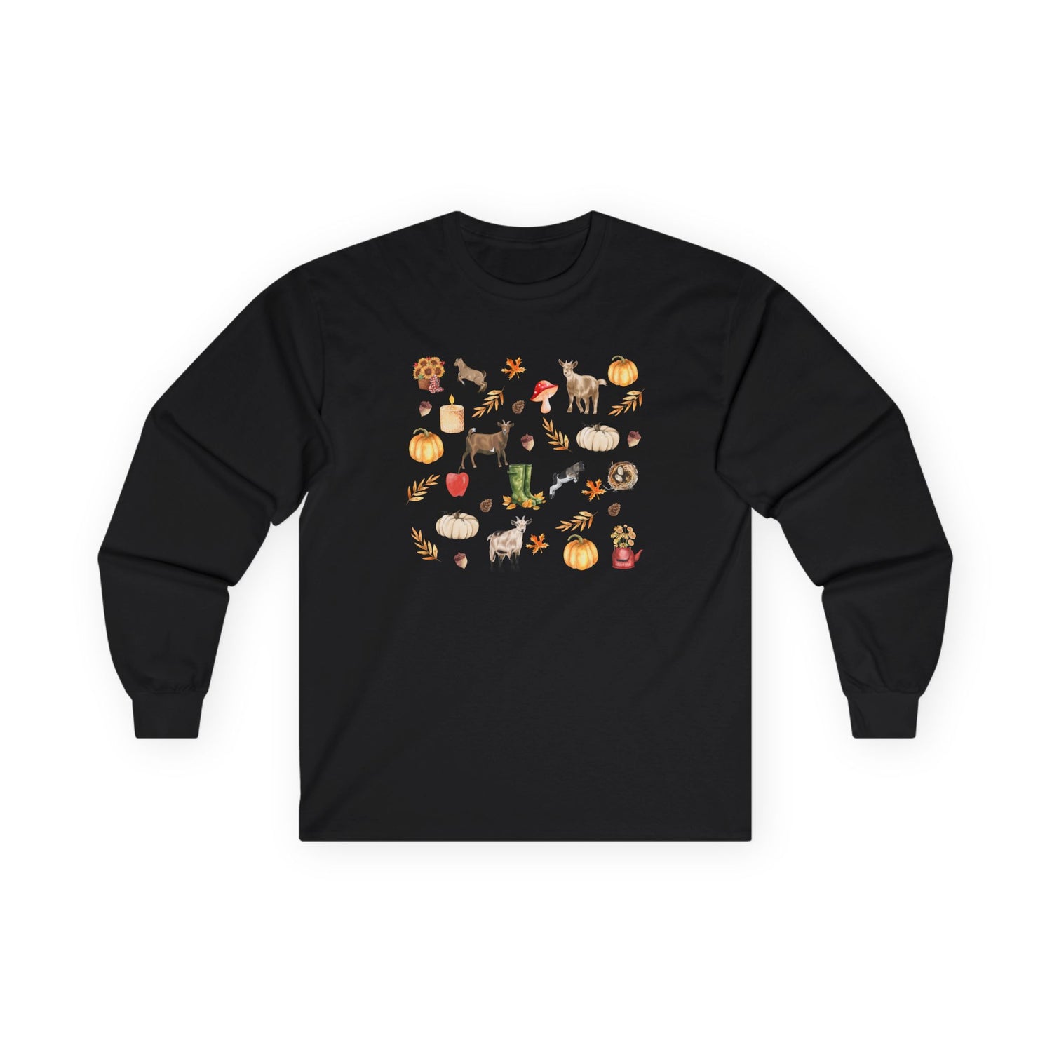 Autumn Goaties Long Sleeve T-Shirt by Katie Van Slyke™ black