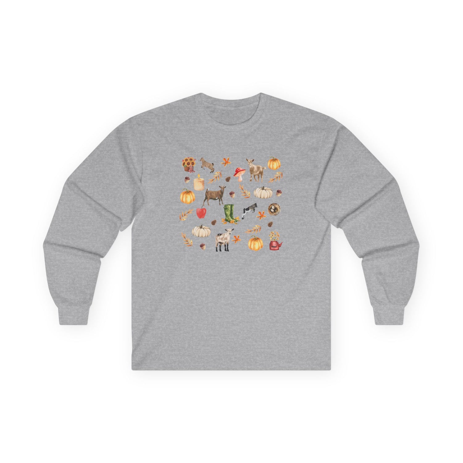 Autumn Goaties Long Sleeve T-Shirt by Katie Van Slyke™ Sport Grey