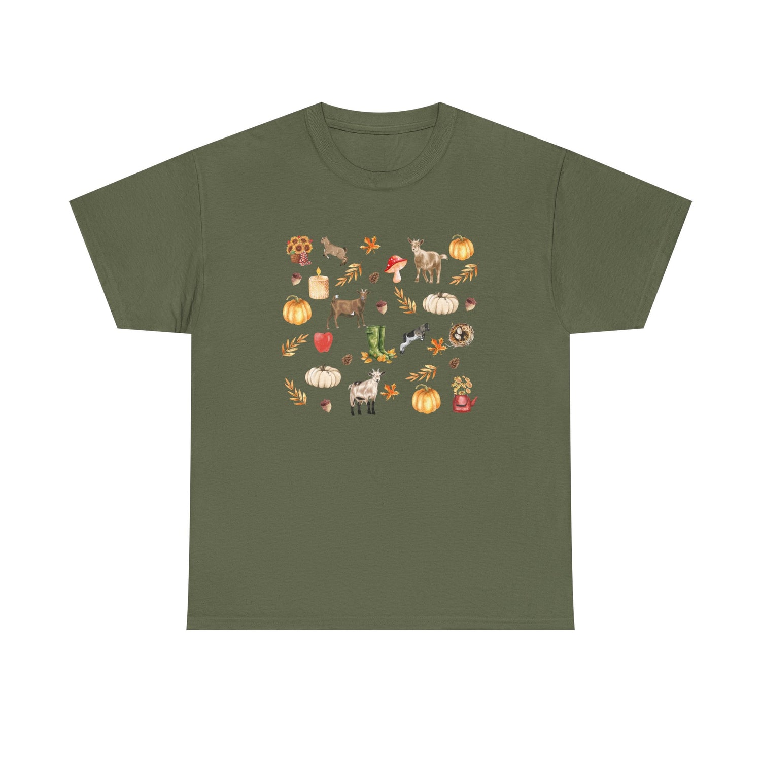 Autumn Goaties T-Shirt by Katie Van Slyke™ Military Green