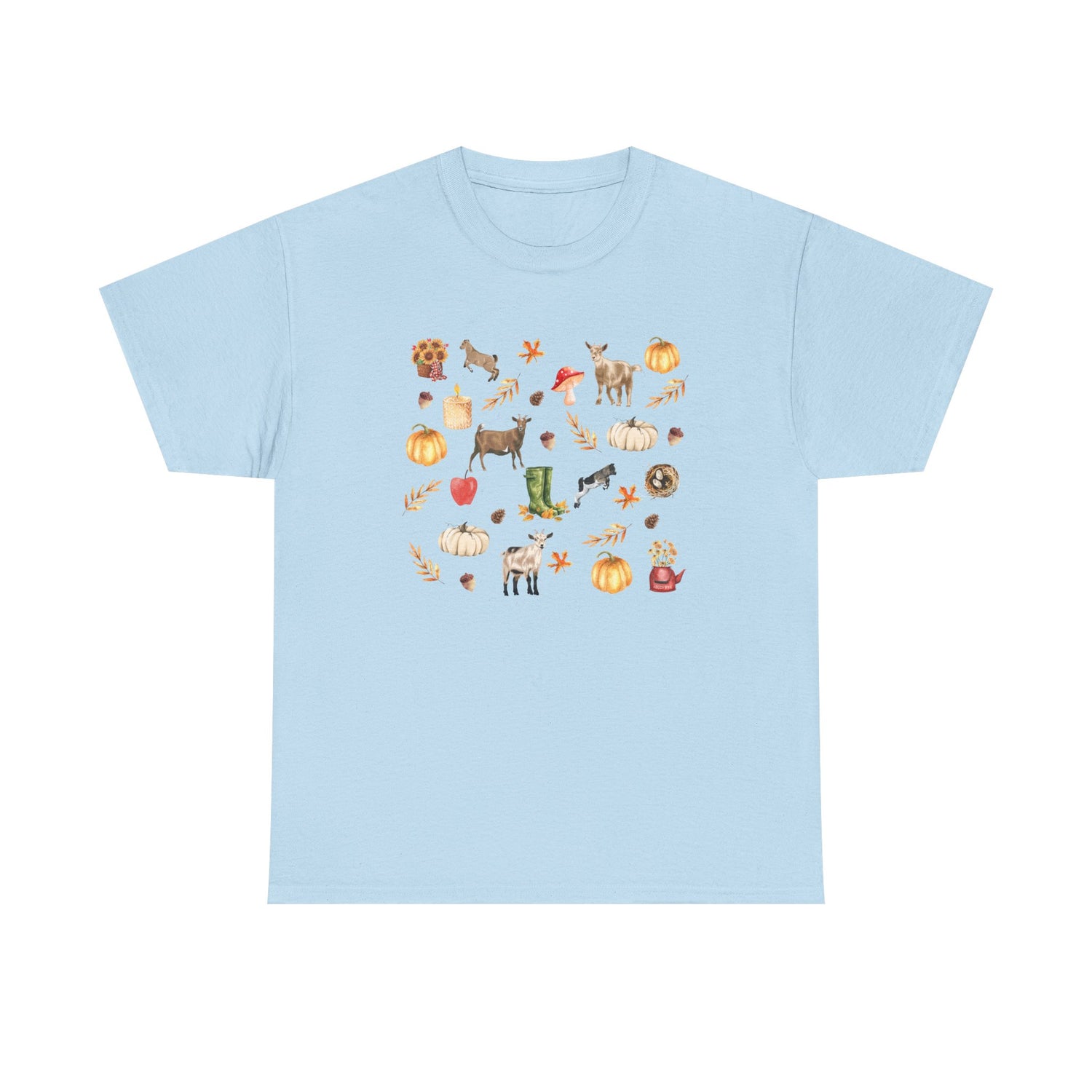 Autumn Goaties T-Shirt by Katie Van Slyke™ Light Blue