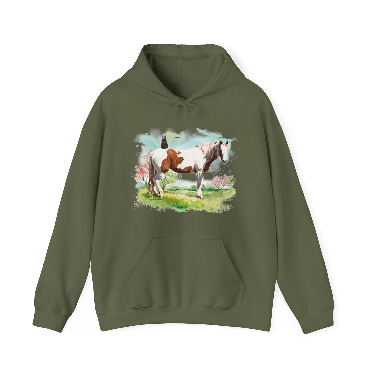 Bo and Salem Hoodie by Katie Van Slyke™ Military Green