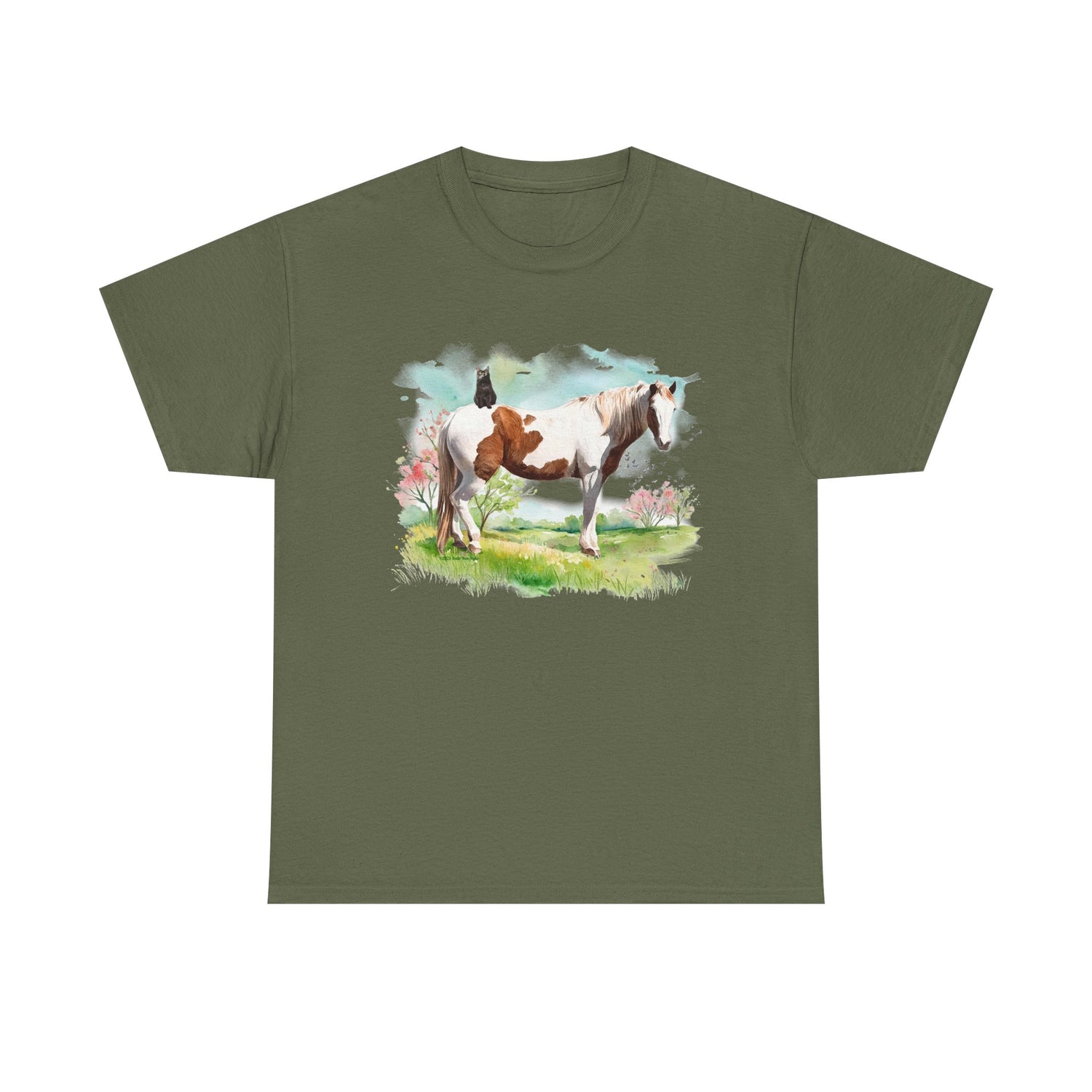 Bo and Salem T-Shirt by Katie Van Slyke™ Military Green
