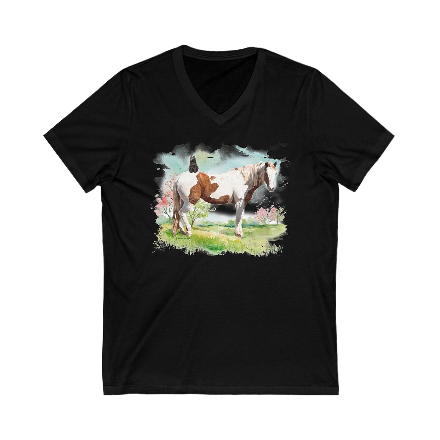 Bo and Salem V-Neck T-Shirt by Katie Van Slyke™ Black