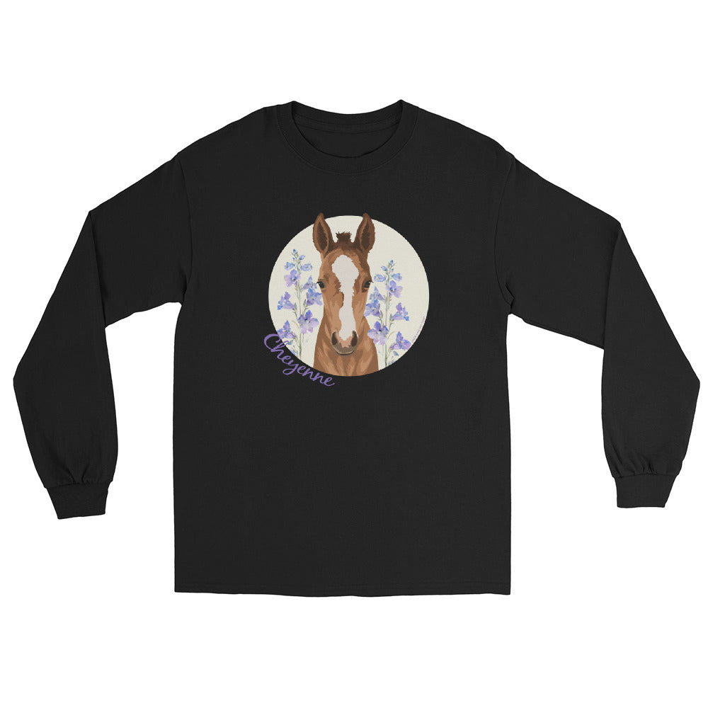 Cheyenne Long Sleeve T-Shirt by Katie Van Slyke - Black