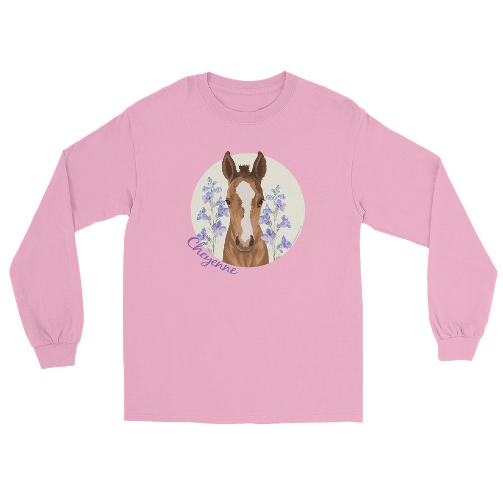 Cheyenne Long Sleeve T-Shirt by Katie Van Slyke - Light Pink