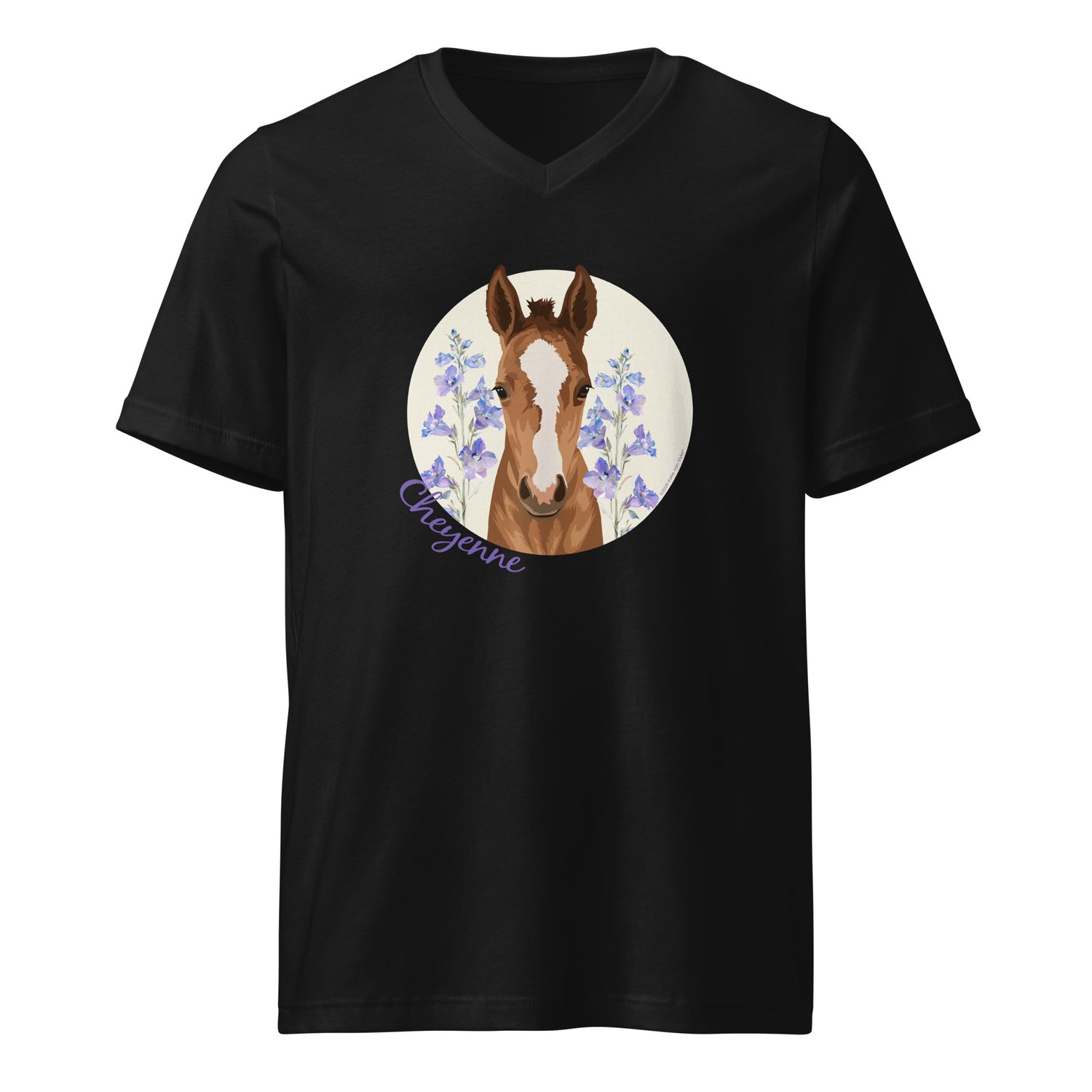 Cheyenne V-Neck T-Shirt by Katie Van Slyke - Black