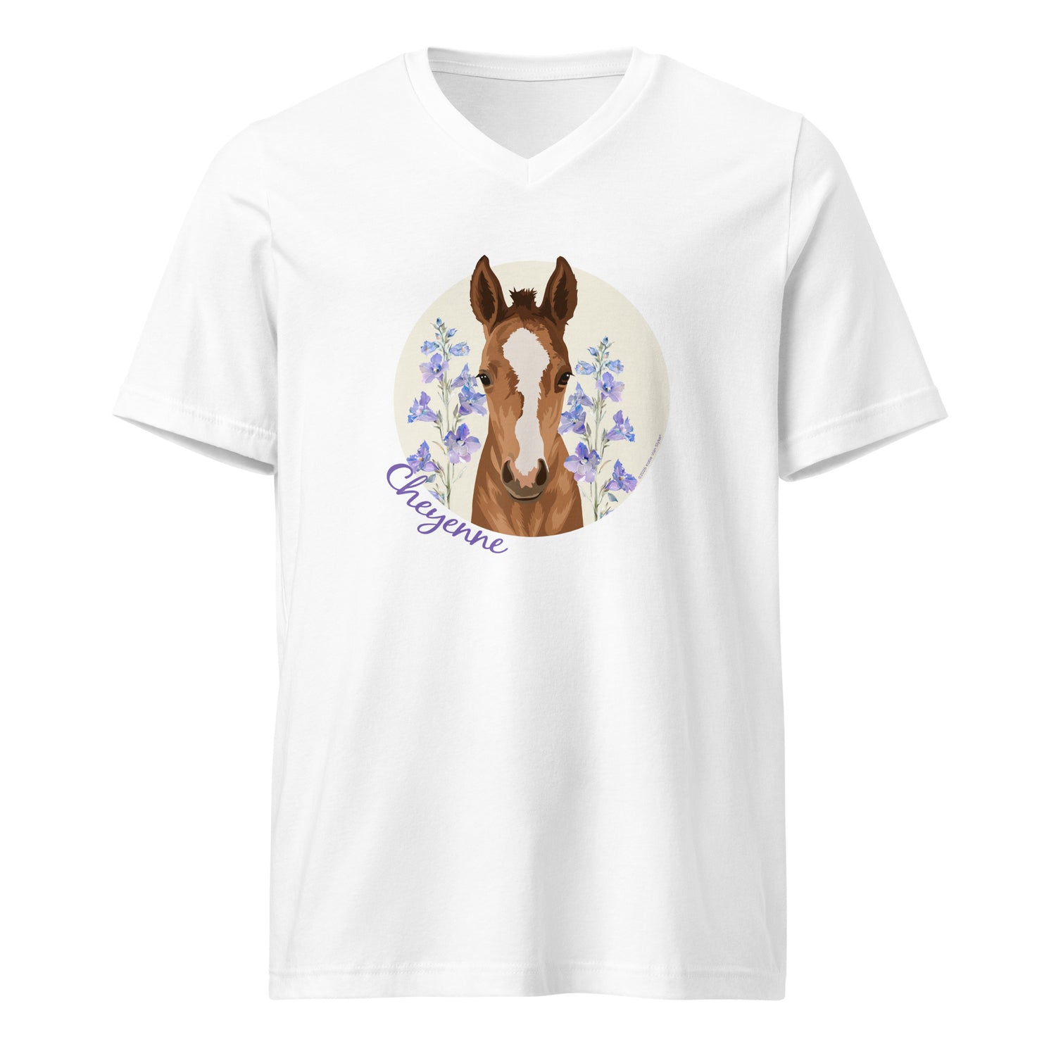 Cheyenne V-Neck T-Shirt by Katie Van Slyke - White