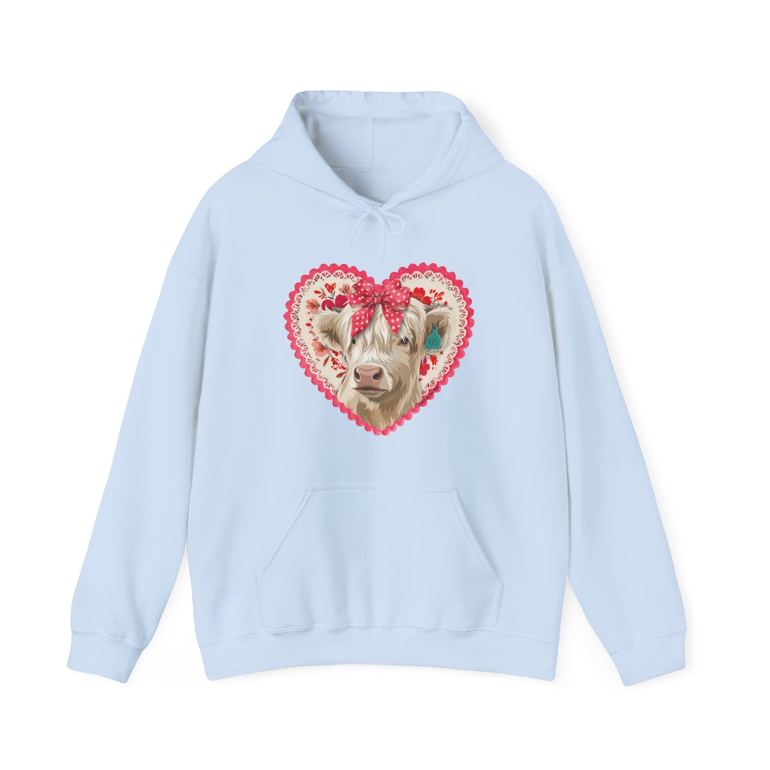 Cowlentine's Hoodie by Katie Van Slyke® Light Blue