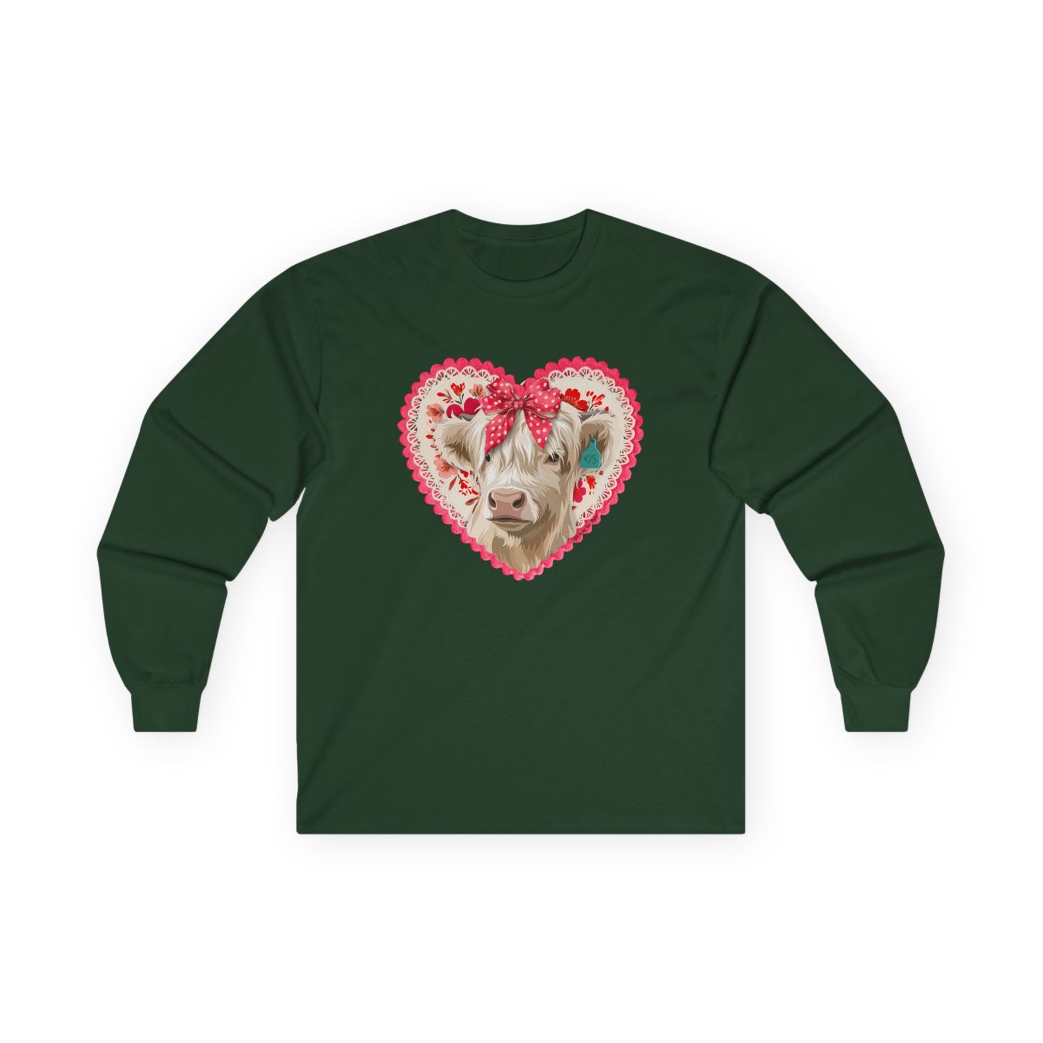 Cowlentine's Long Sleeve T-Shirt by Katie Van Slyke® Forest Green