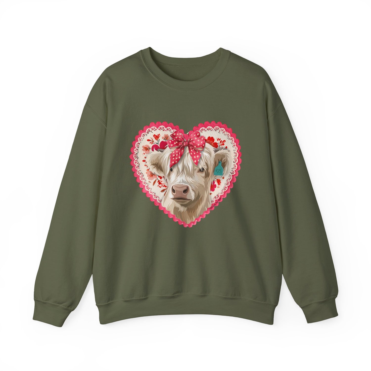 Cowlentine's Sweatshirt by Katie Van Slyke® Military Green