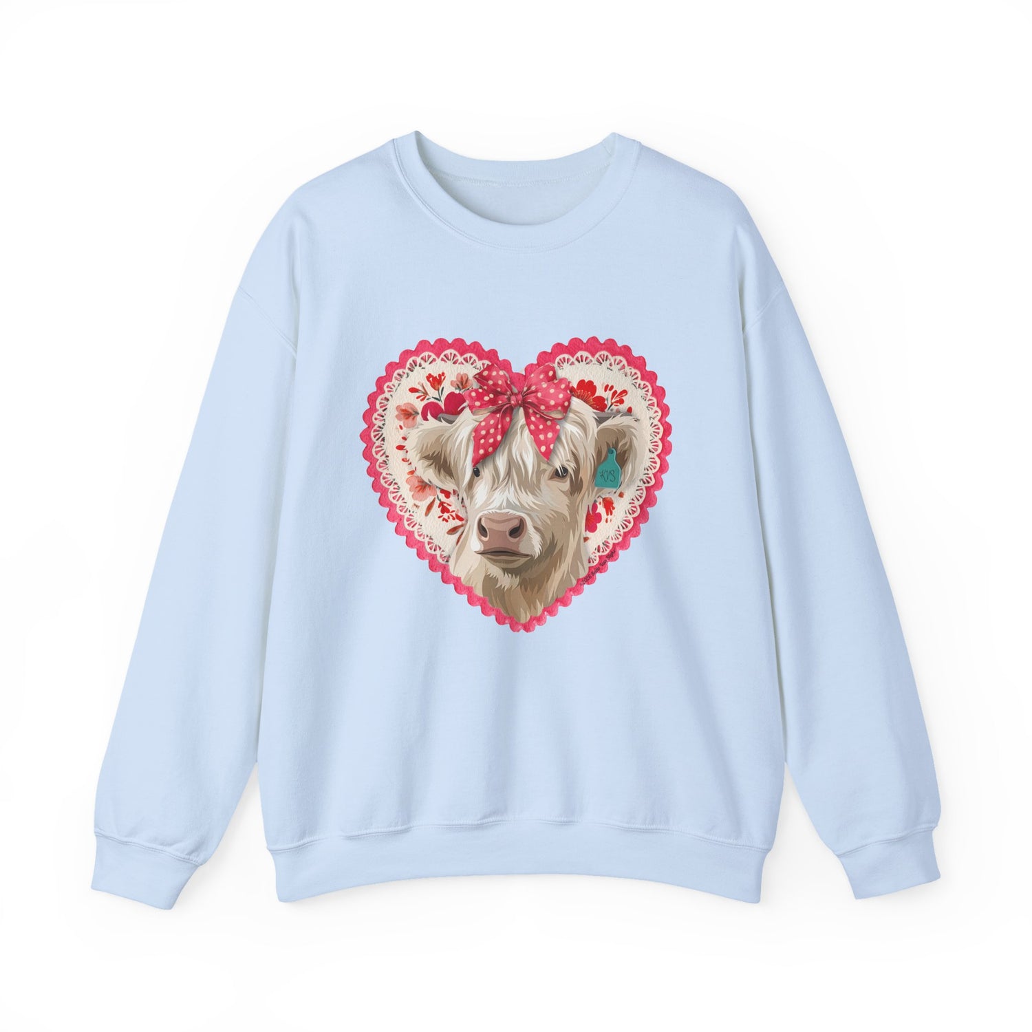 Cowlentine's Sweatshirt by Katie Van Slyke® Light Blue