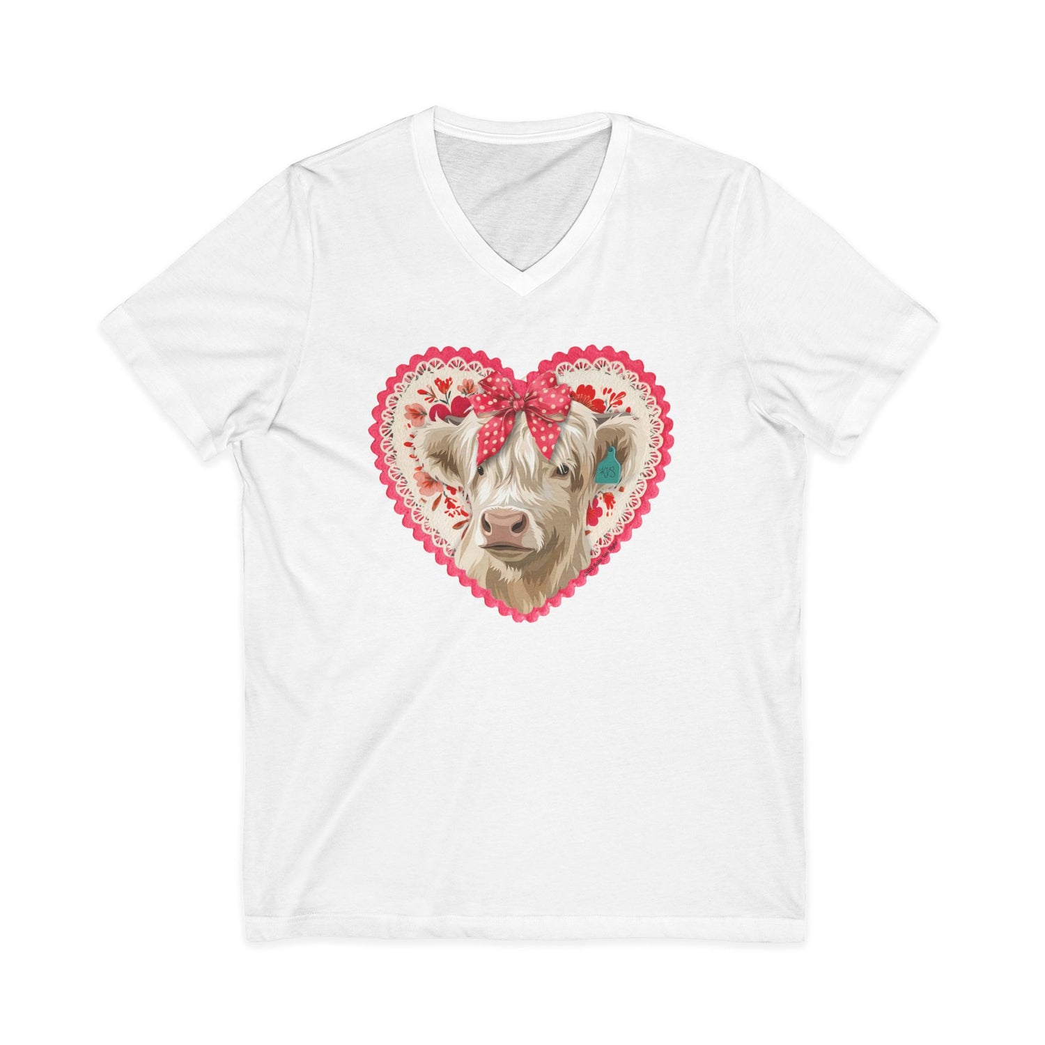 Cowlentine's V-Neck T-Shirt by Katie Van Slyke® White