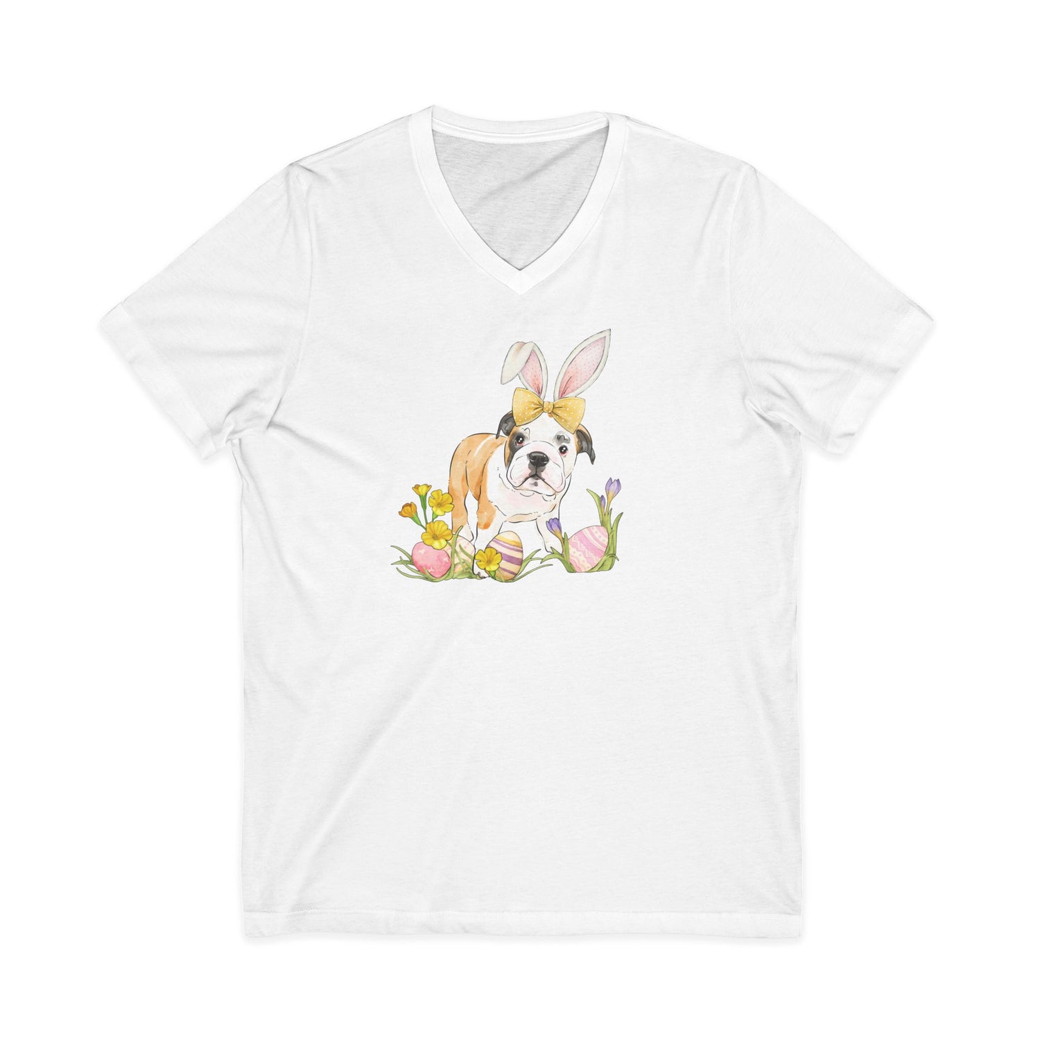 Easter Frankie V-Neck T-Shirt by Katie Van Slyke® White