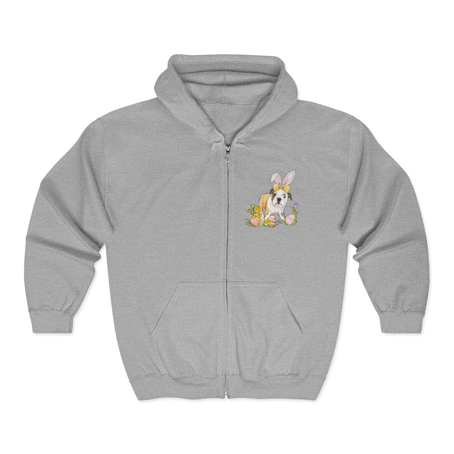 Easter Frankie Zip-Up Hoodie by Katie Van Slyke® Sport Grey