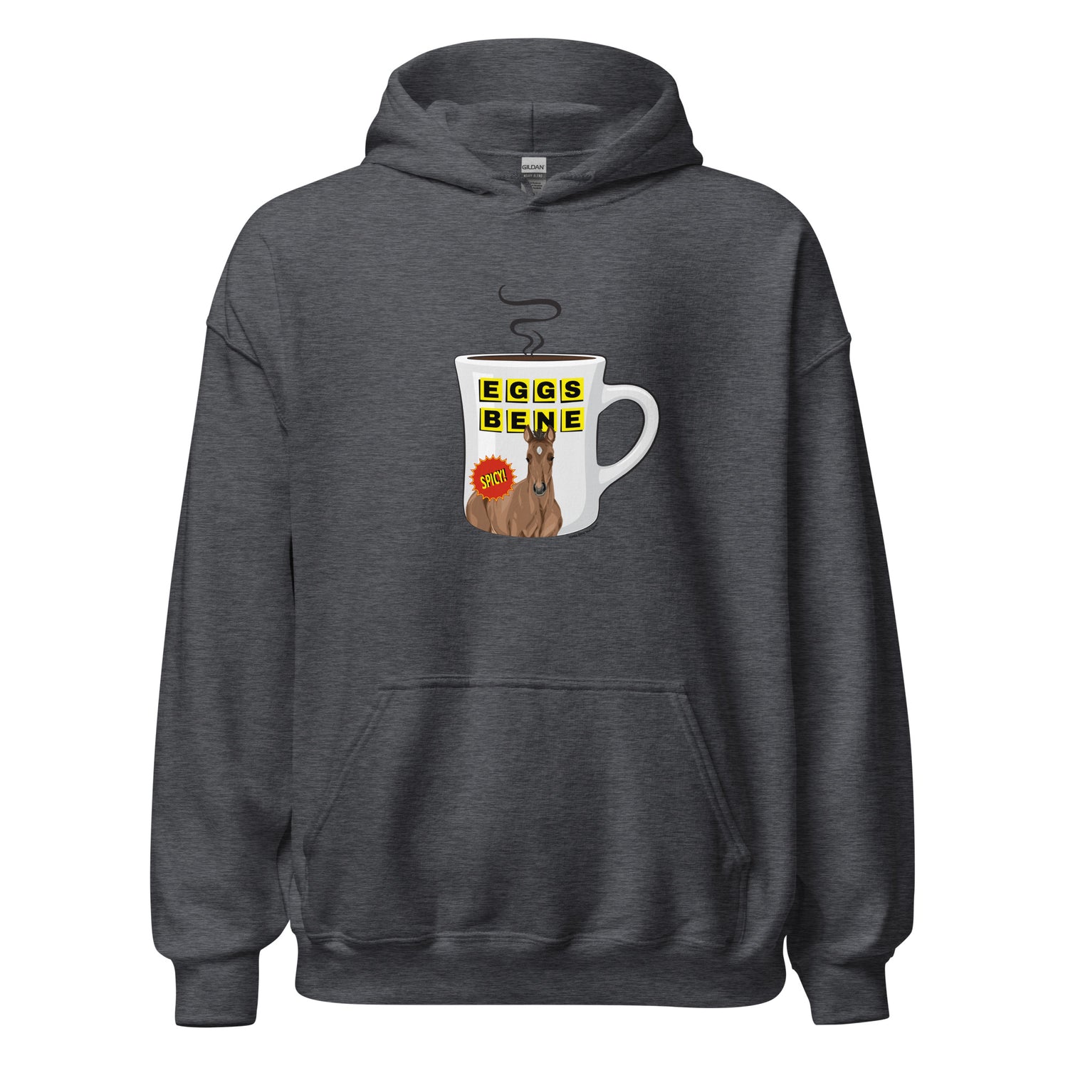 Eggs Benedict Hoodie by Katie Van Slyke - Dark Heather