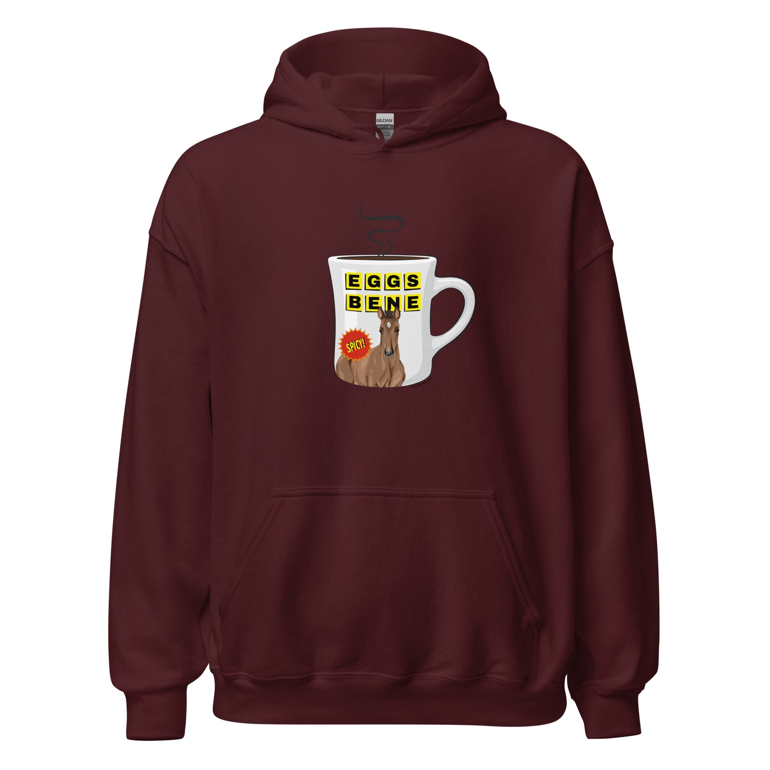 Eggs Benedict Hoodie by Katie Van Slyke - Maroon