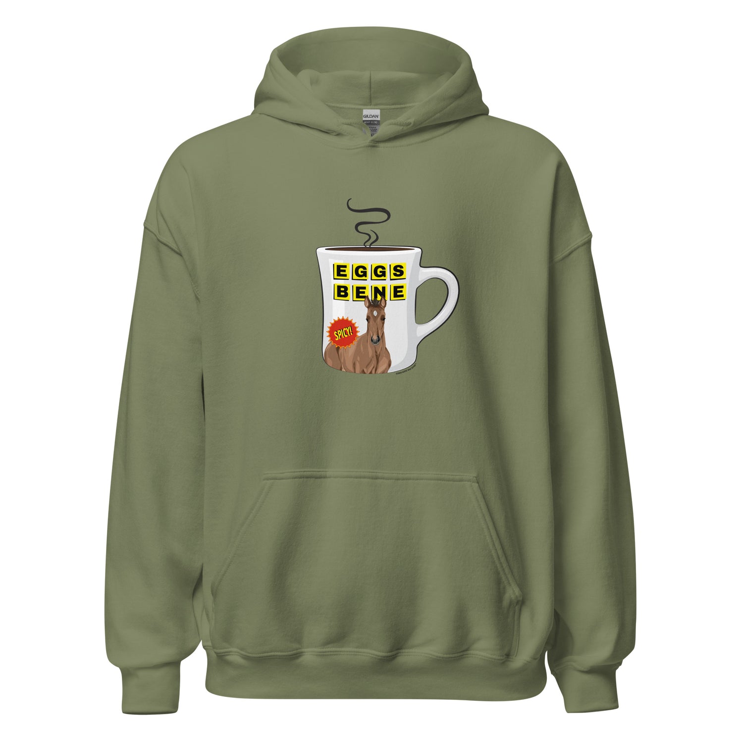 Eggs Benedict Hoodie by Katie Van Slyke - Military Green