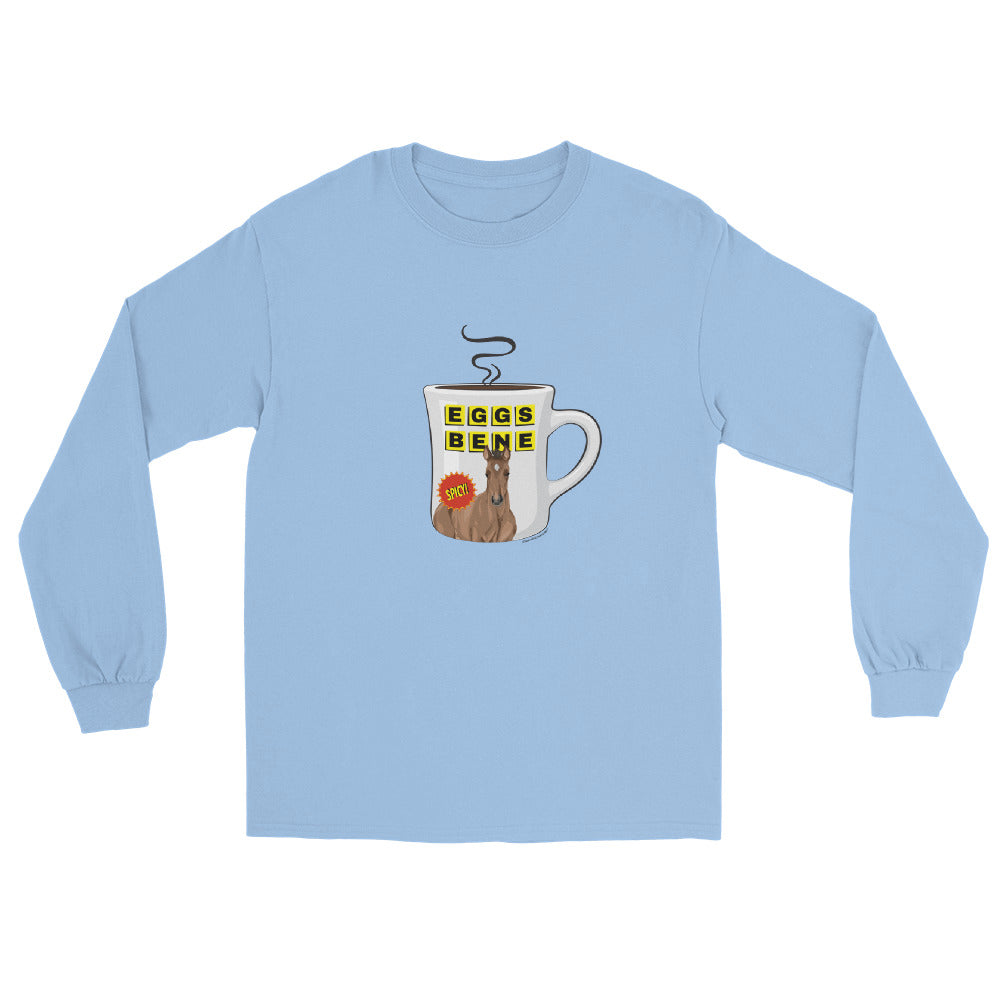 Eggs Benedict Long Sleeve T-Shirt by Katie Van Slyke - Light Blue