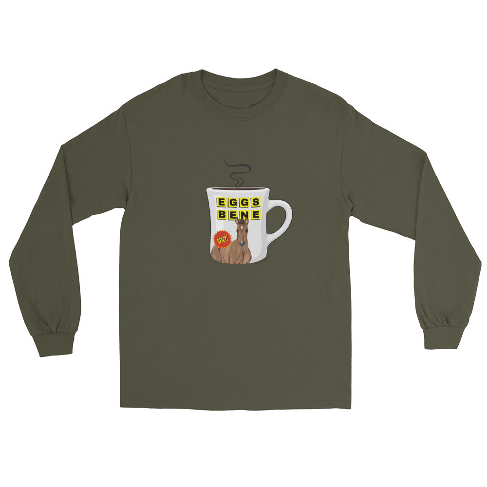 Eggs Benedict Long Sleeve T-Shirt by Katie Van Slyke - Military Green