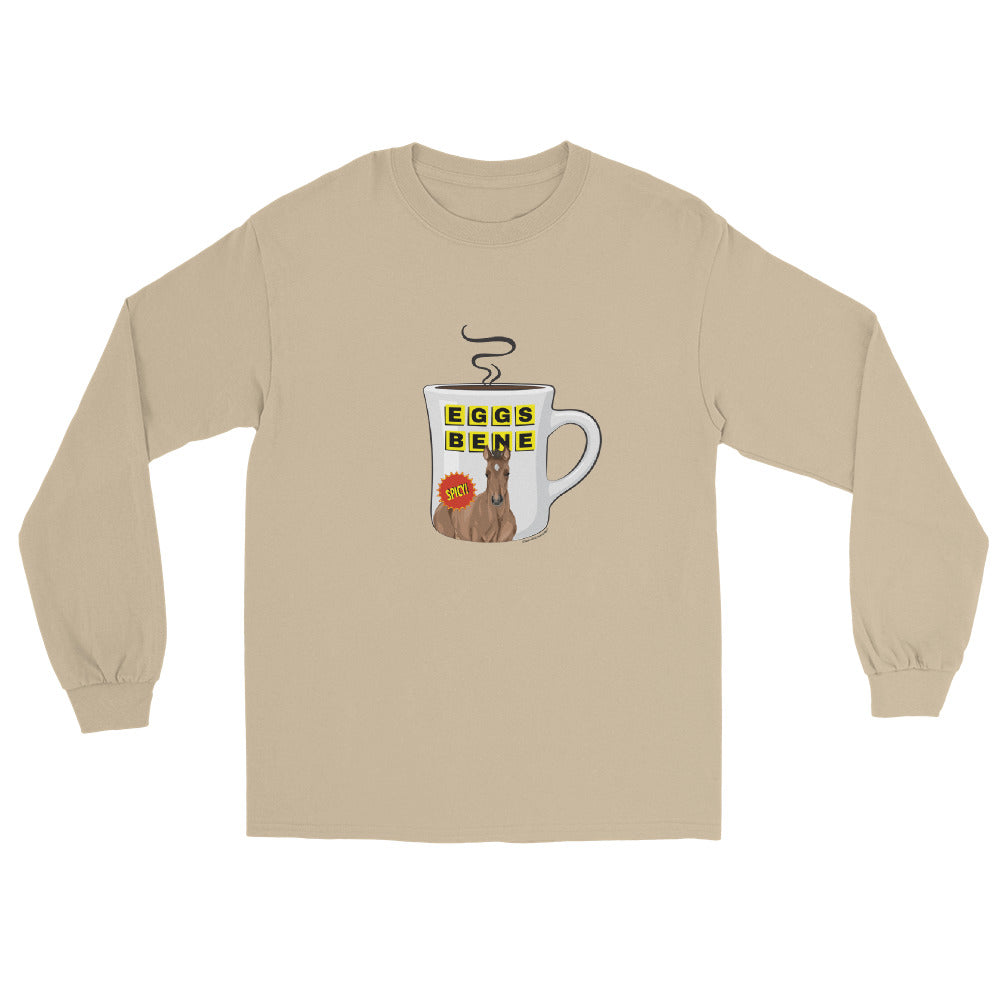 Eggs Benedict Long Sleeve T-Shirt by Katie Van Slyke - Sand