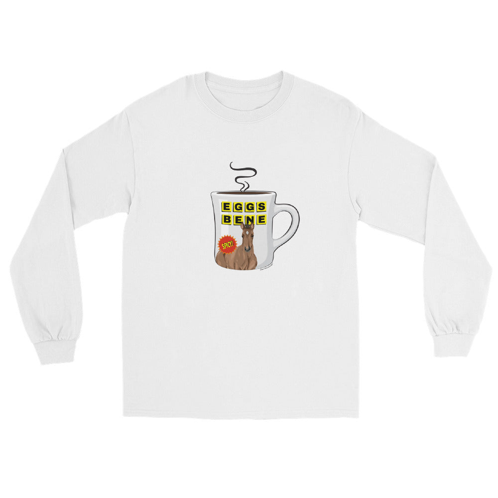 Eggs Benedict Long Sleeve T-Shirt by Katie Van Slyke - White