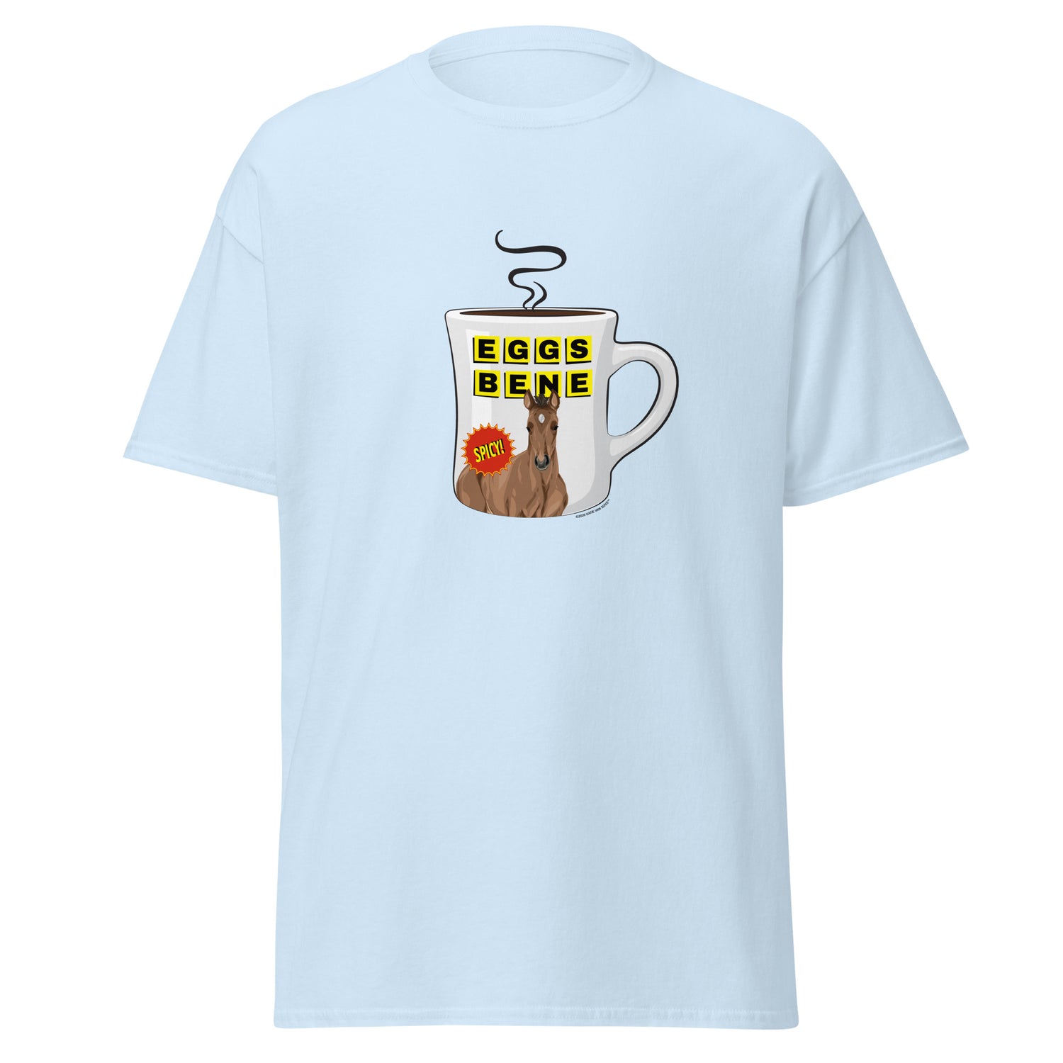Eggs Benedict T-Shirt by Katie Van Slyke - Light Blue