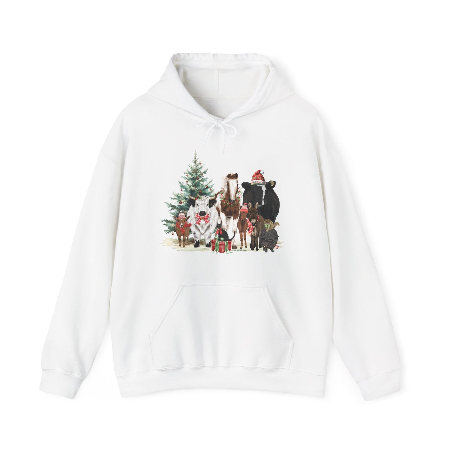 Festive Farm Hoodie by Katie Van Slyke® White