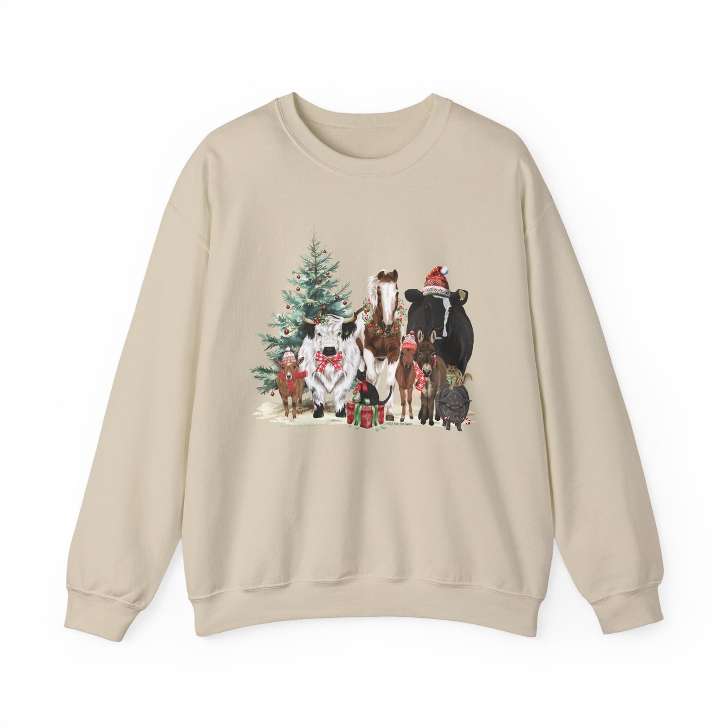 Festive Farm Sweatshirt by Katie Van Slyke® sand