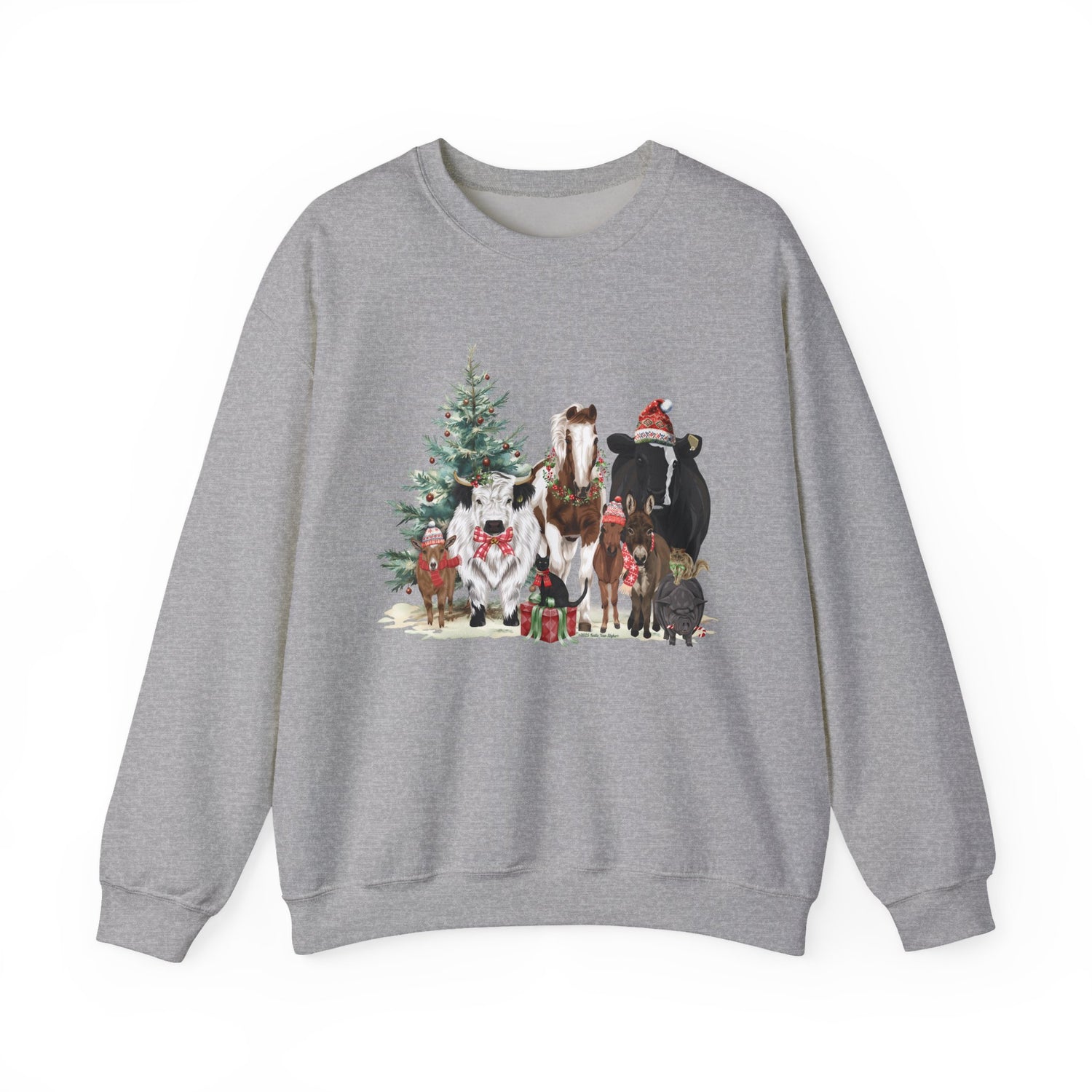 Festive Farm Sweatshirt by Katie Van Slyke® Sport Grey