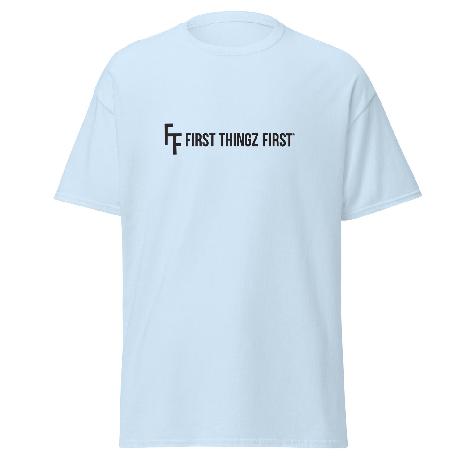 First Thingz First T-Shirt by Katie Van Slyke - Light Blue