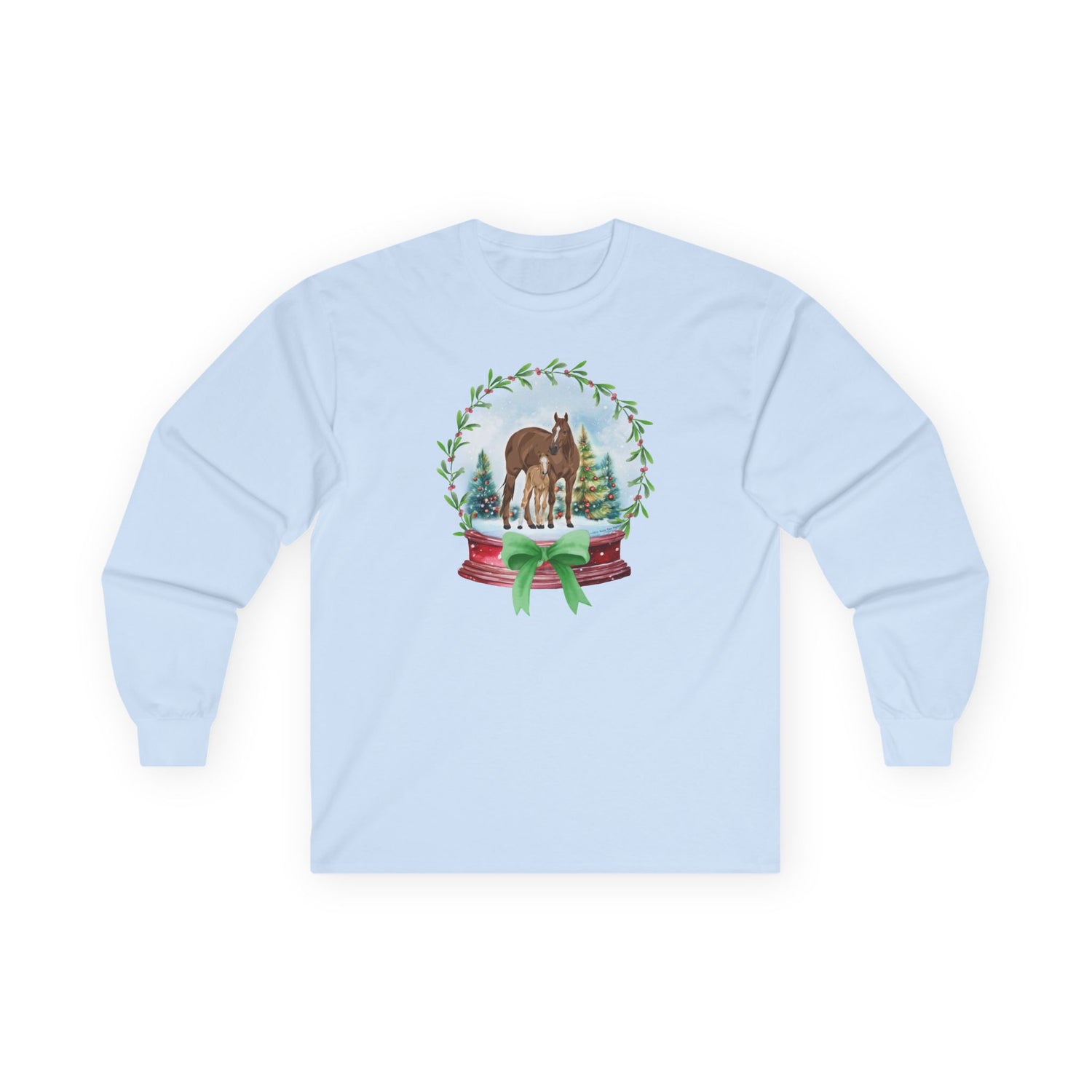 Frosty Foal Long Sleeve T-Shirt by Katie Van Slyke® Light Blue