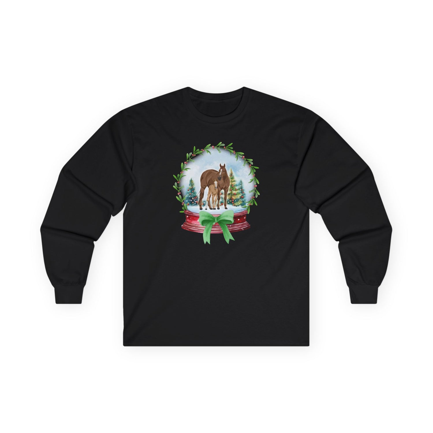 Frosty Foal Long Sleeve T-Shirt by Katie Van Slyke® Black