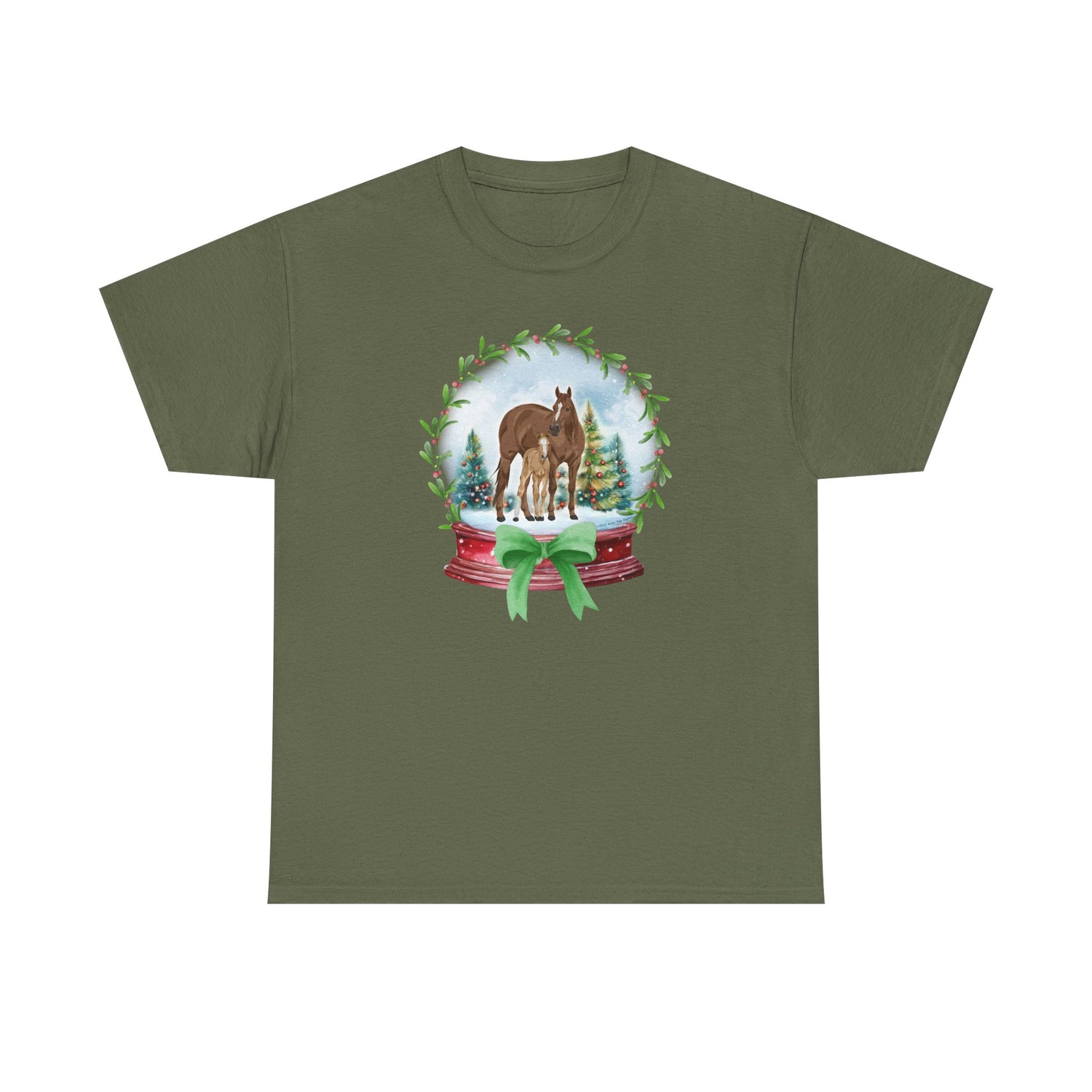 Frosty Foal T-Shirt by Katie Van Slyke® Military Green
