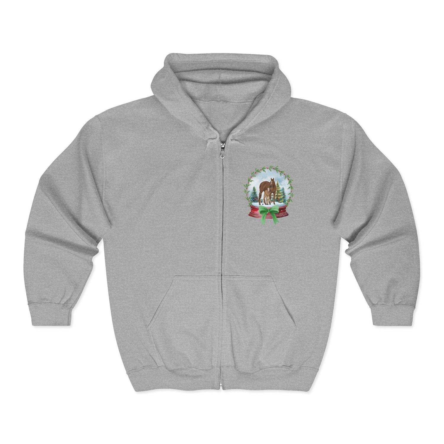 Frosty Foal Zip-Up Hoodie by Katie Van Slyke® Sport Grey