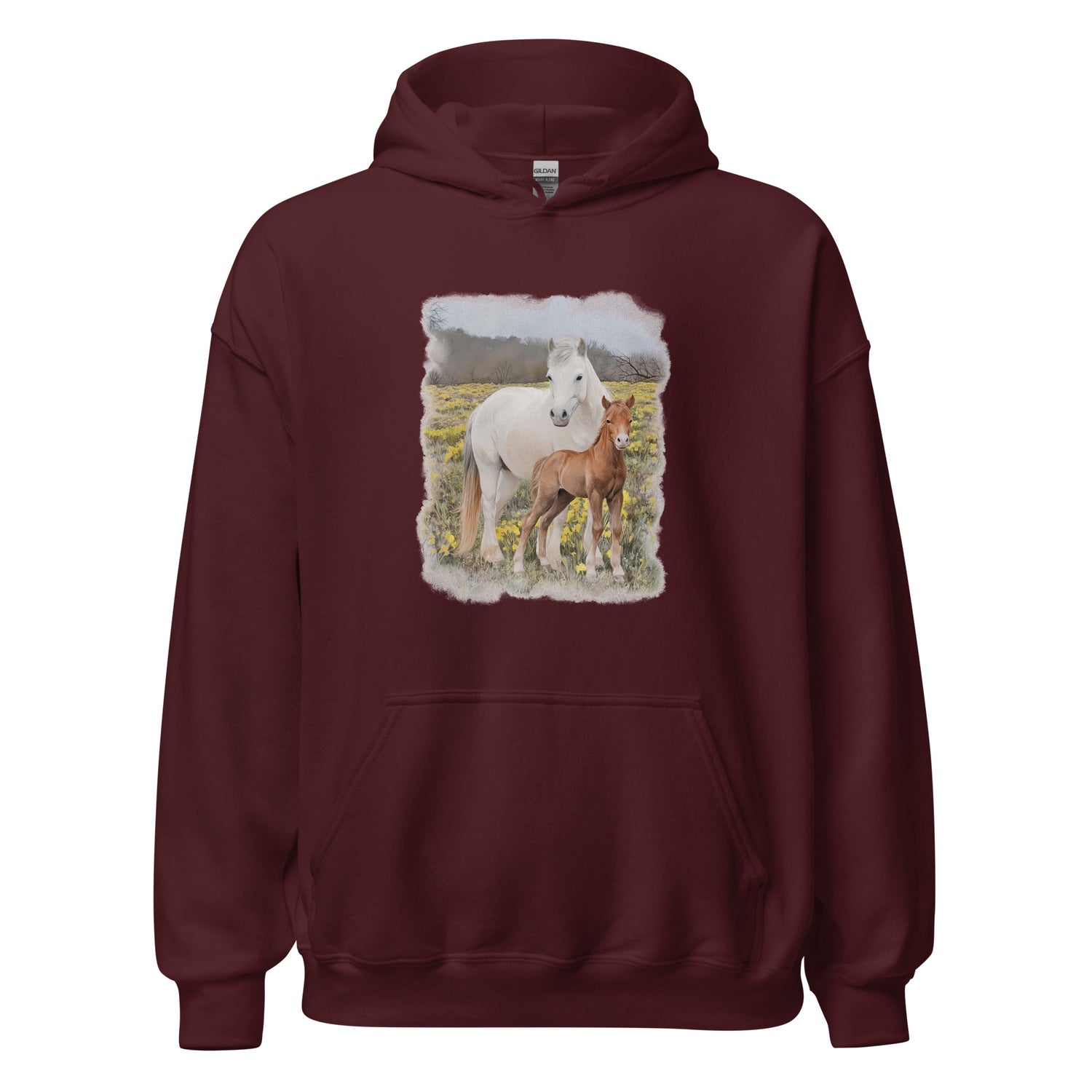 Glenn and Coco Hoodie by Katie Van Slyke - Maroon