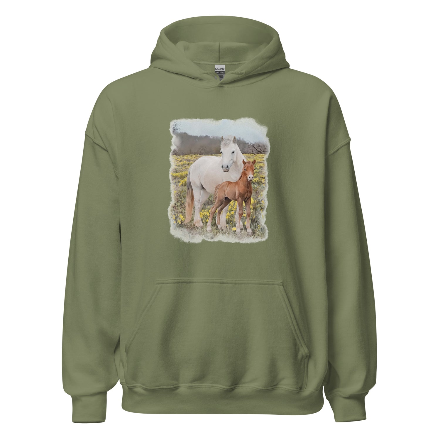 Glenn and Coco Hoodie by Katie Van Slyke - Military Green
