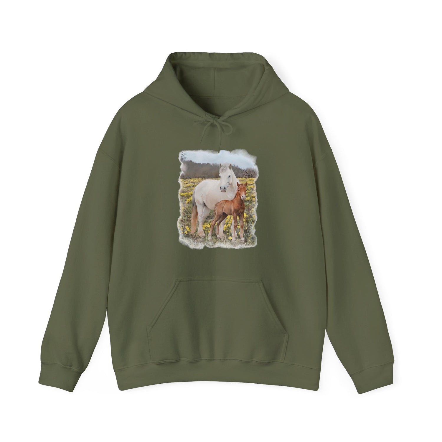 Glenn and Coco Hoodie by Katie Van Slyke® Military Green
