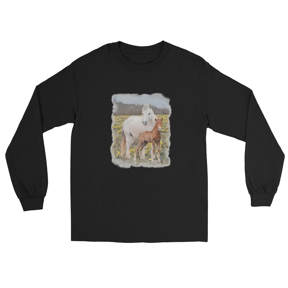 Glenn and Coco Long Sleeve T-Shirt by Katie Van Slyke - Black
