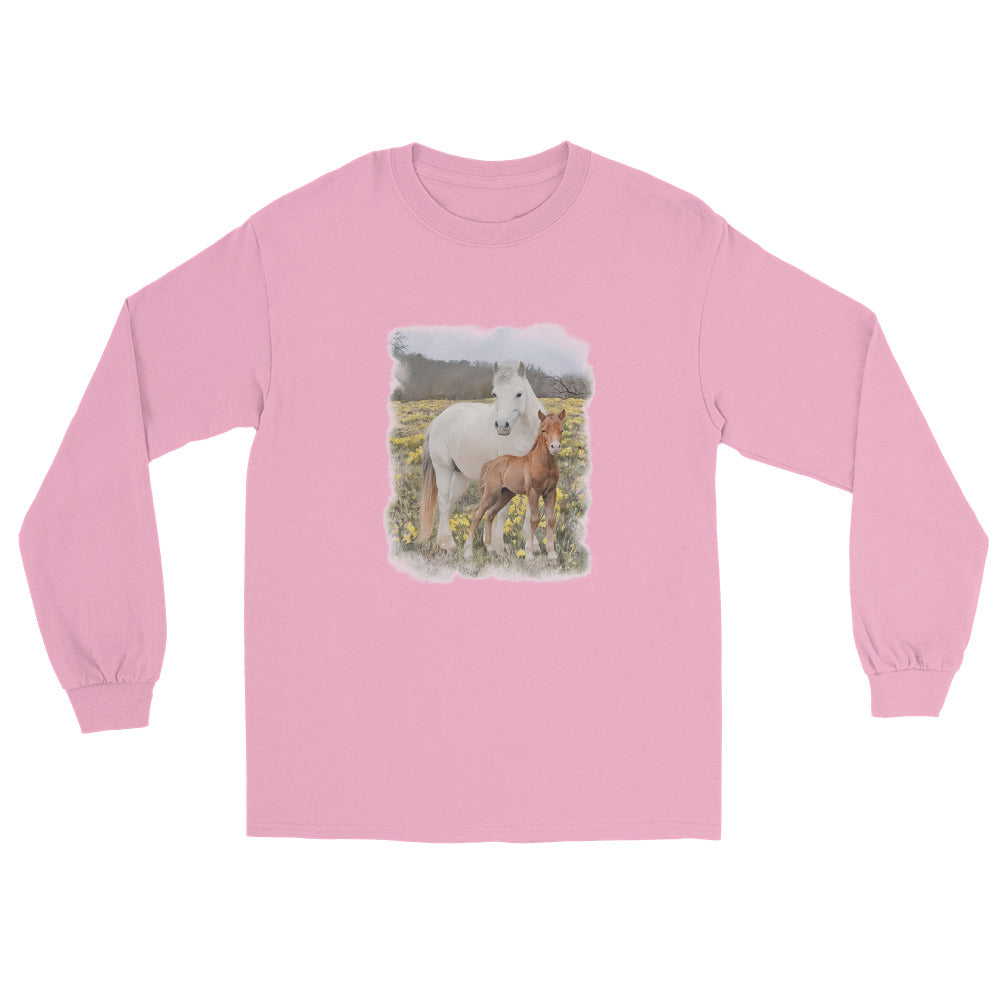 Glenn and Coco Long Sleeve T-Shirt by Katie Van Slyke - Light Pink