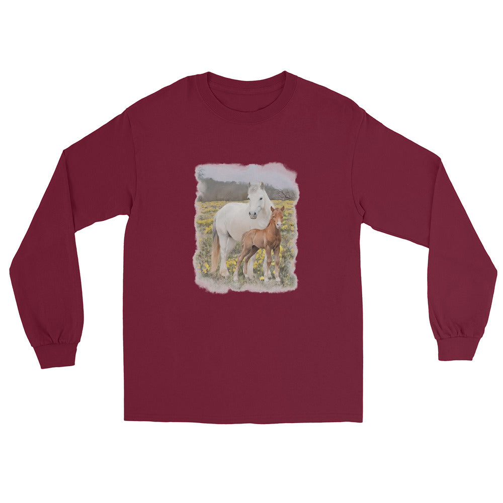 Glenn and Coco Long Sleeve T-Shirt by Katie Van Slyke - Maroon