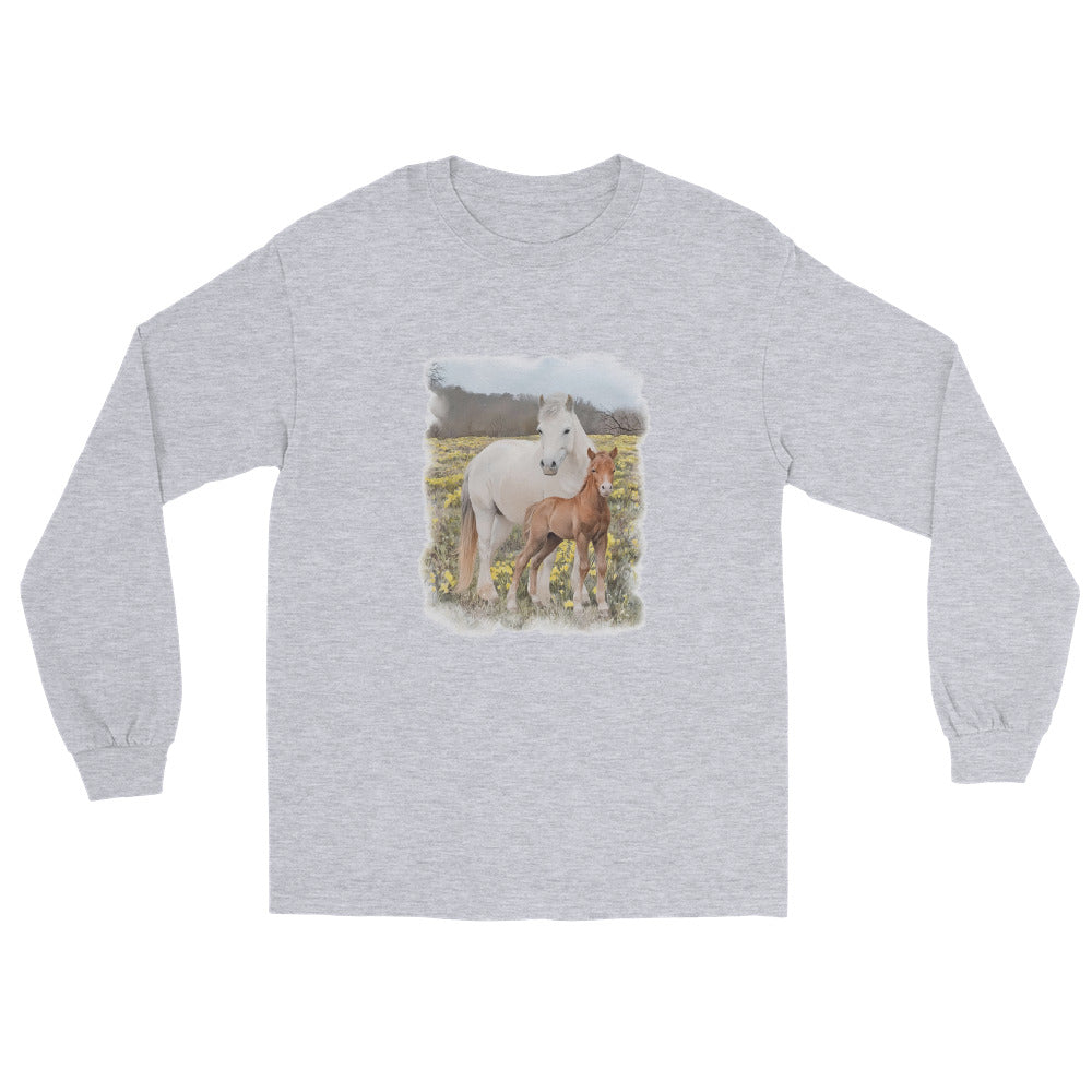 Glenn and Coco Long Sleeve T-Shirt by Katie Van Slyke - Sport Grey